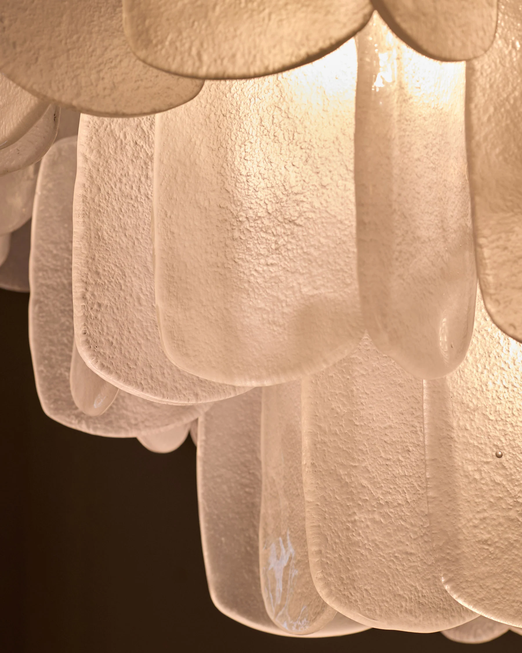 Estelle white glass brushed bronze chandelier light - Image 6