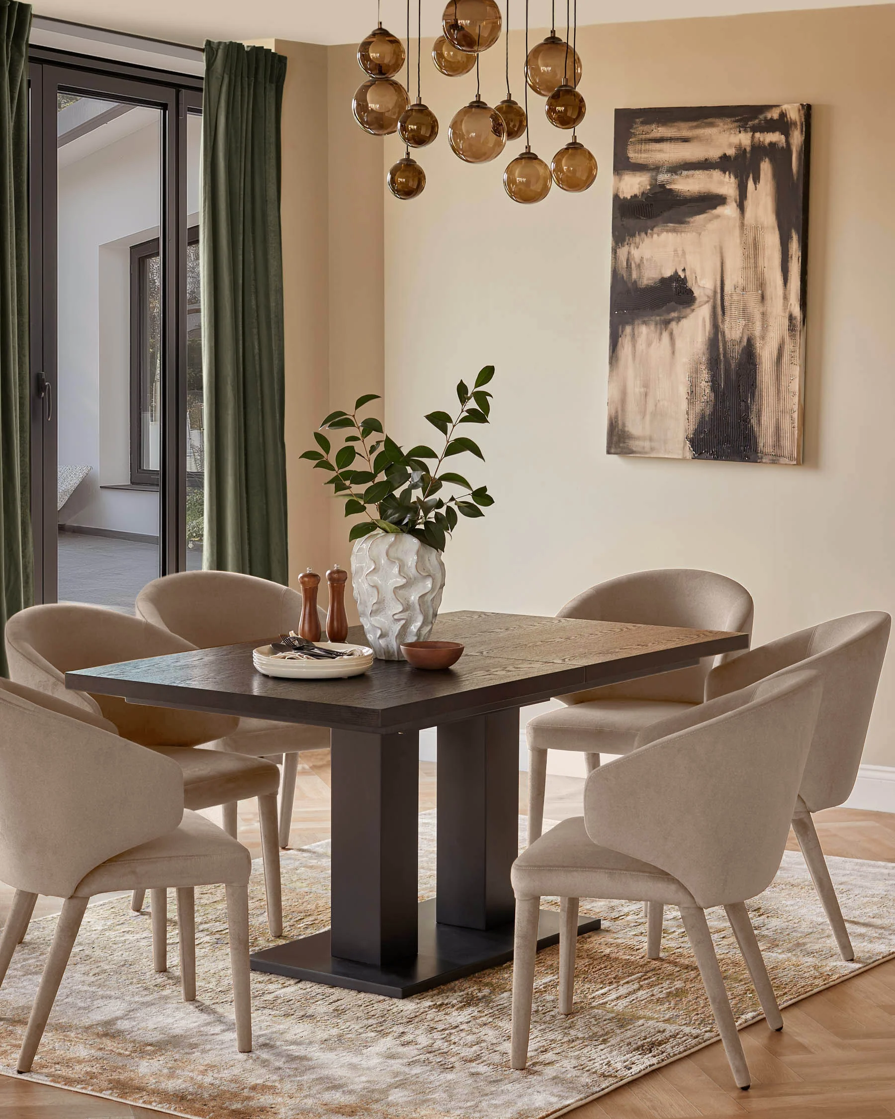 Ethan champagne velvet dining chair - Image 2