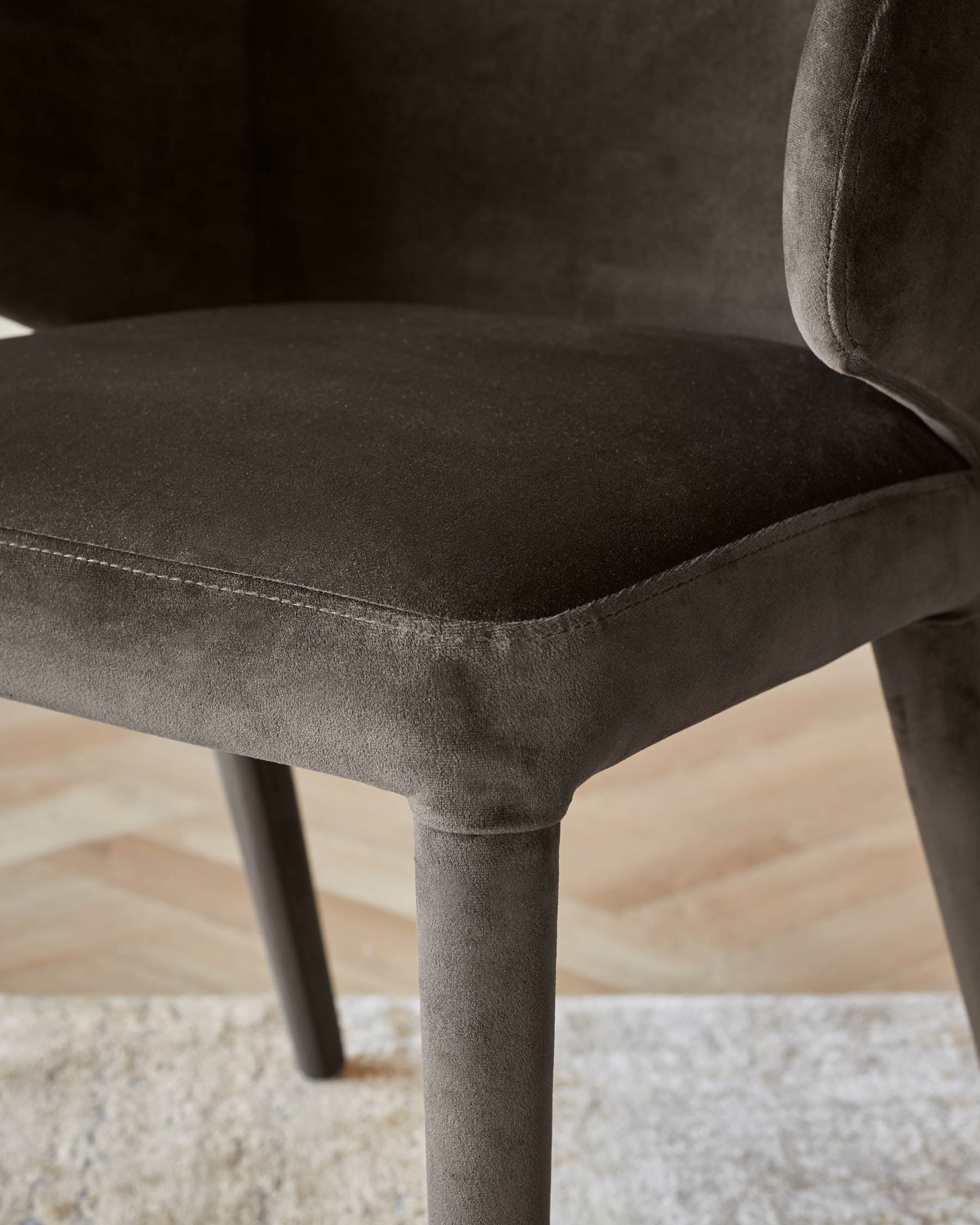 Ethan dark chocolate velvet dining chair - Image 3
