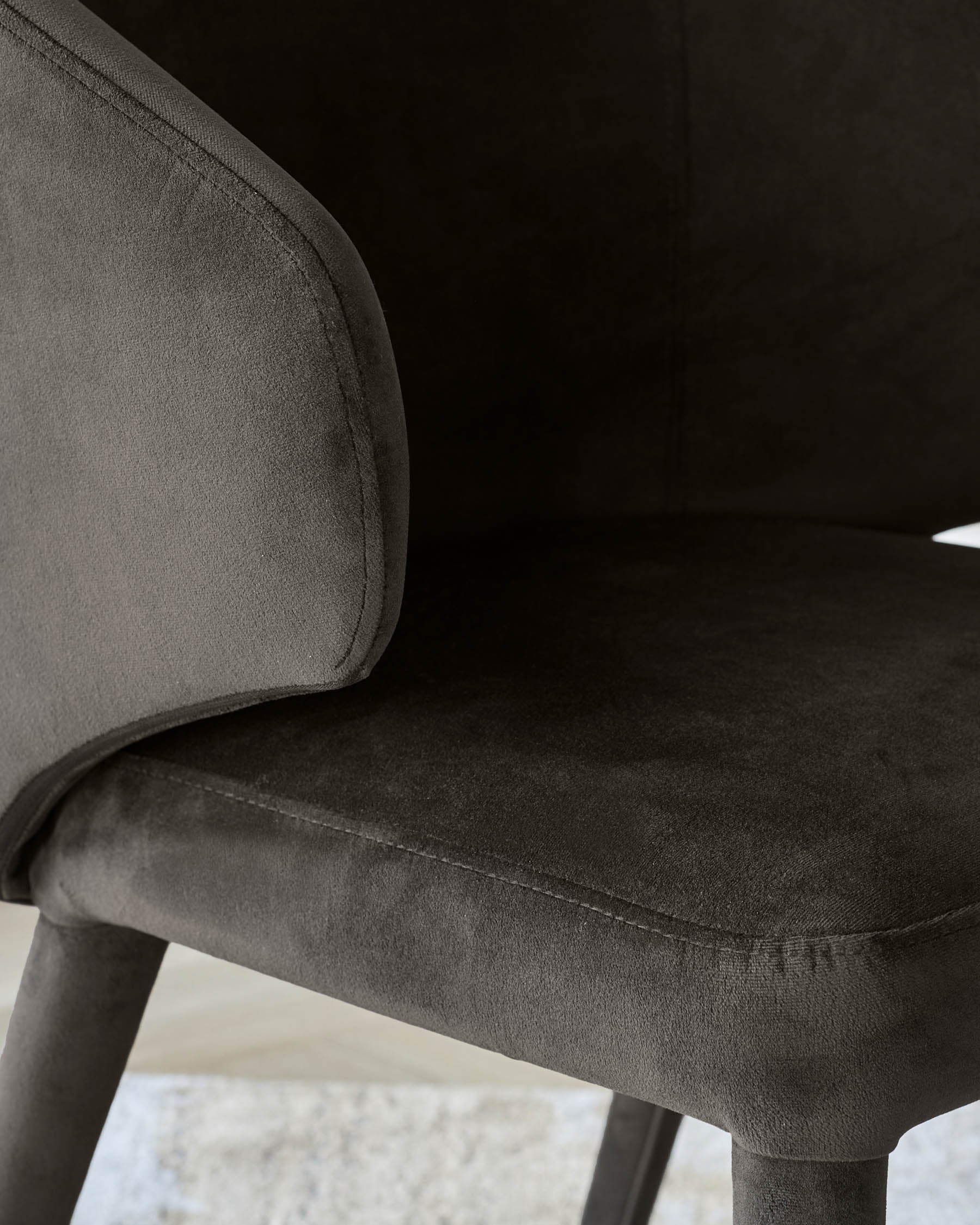Ethan dark chocolate velvet dining chair - Image 7