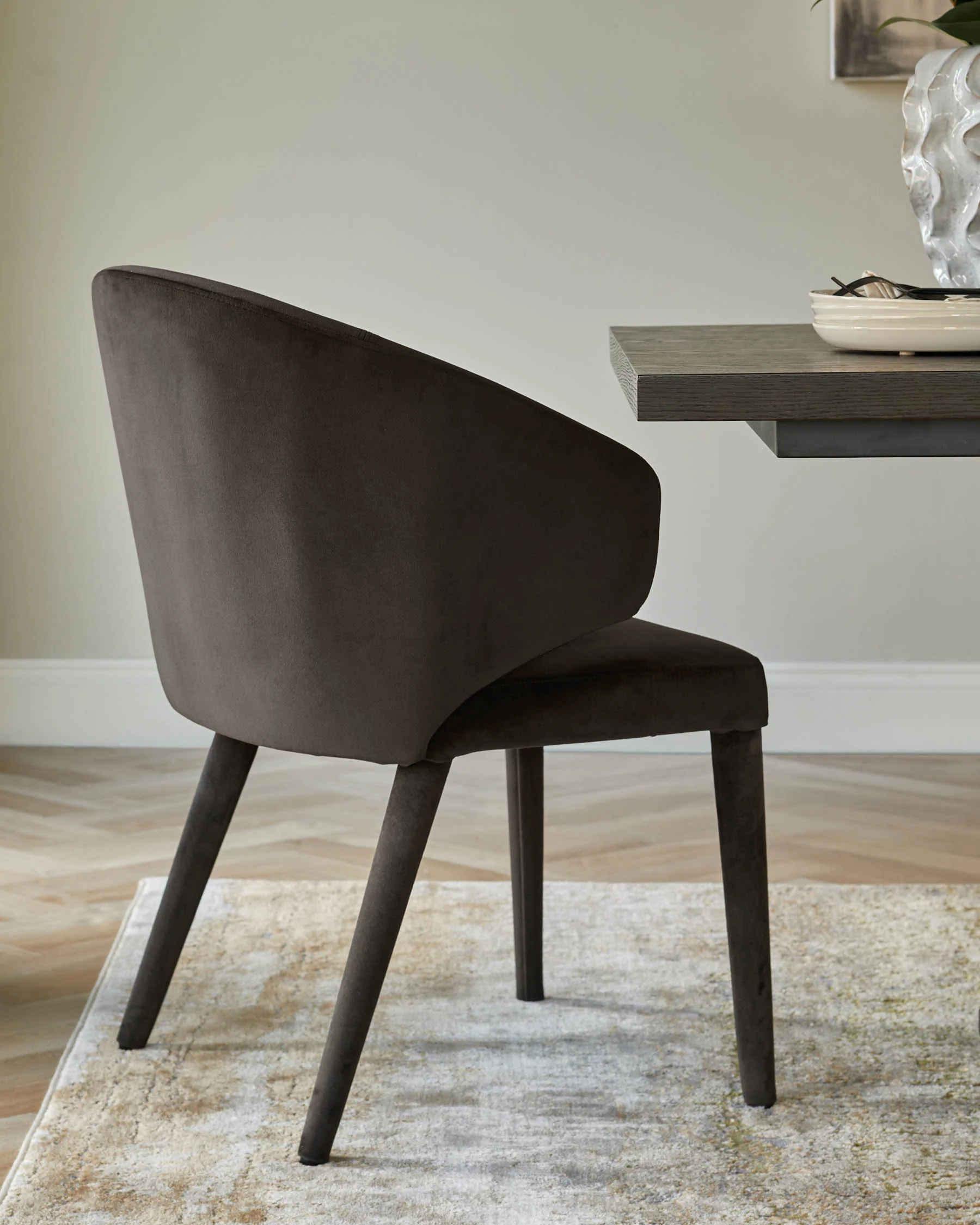 Ethan dark chocolate velvet dining chair - Image 8
