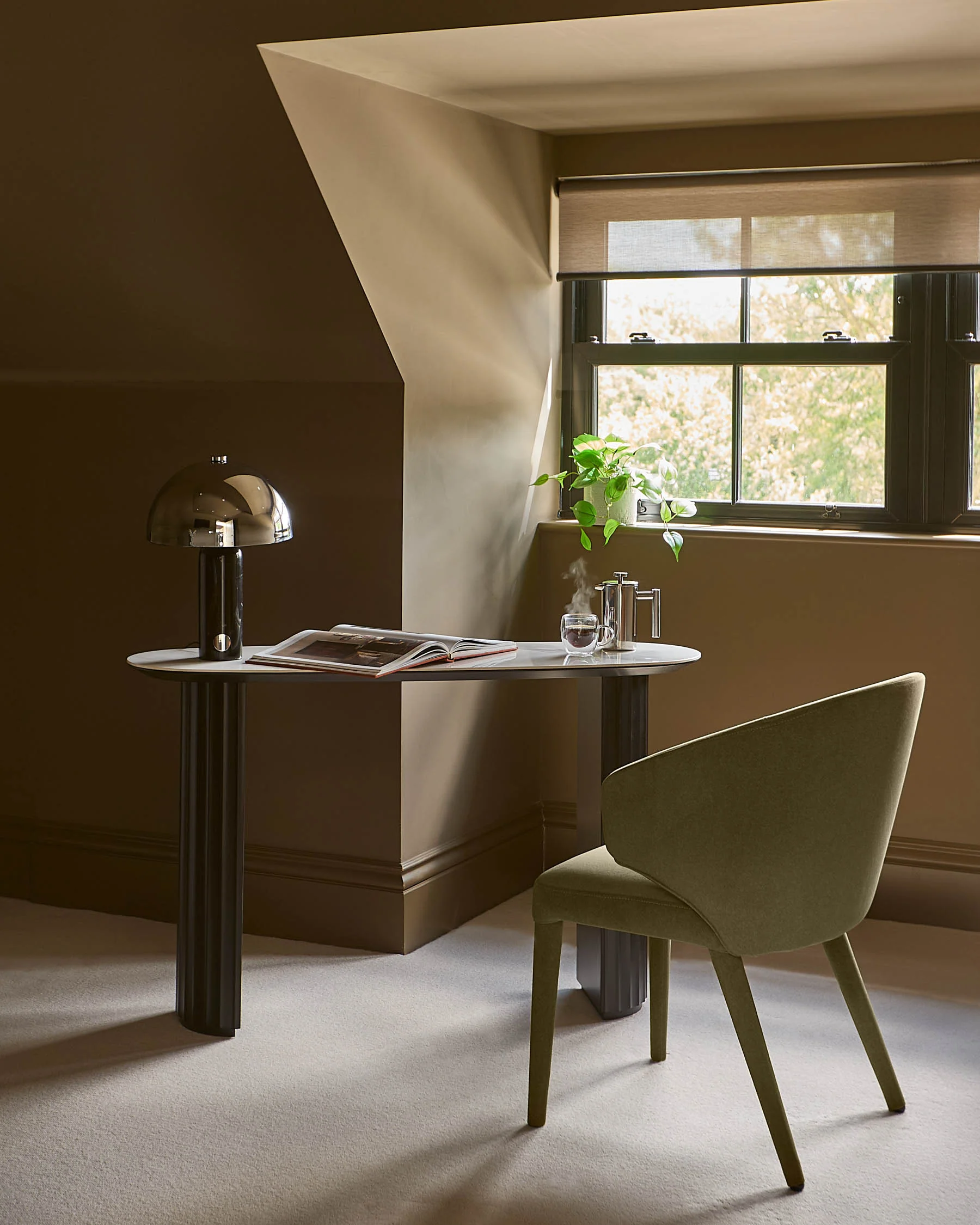 Ethan olive green velvet dining chair - Image 2