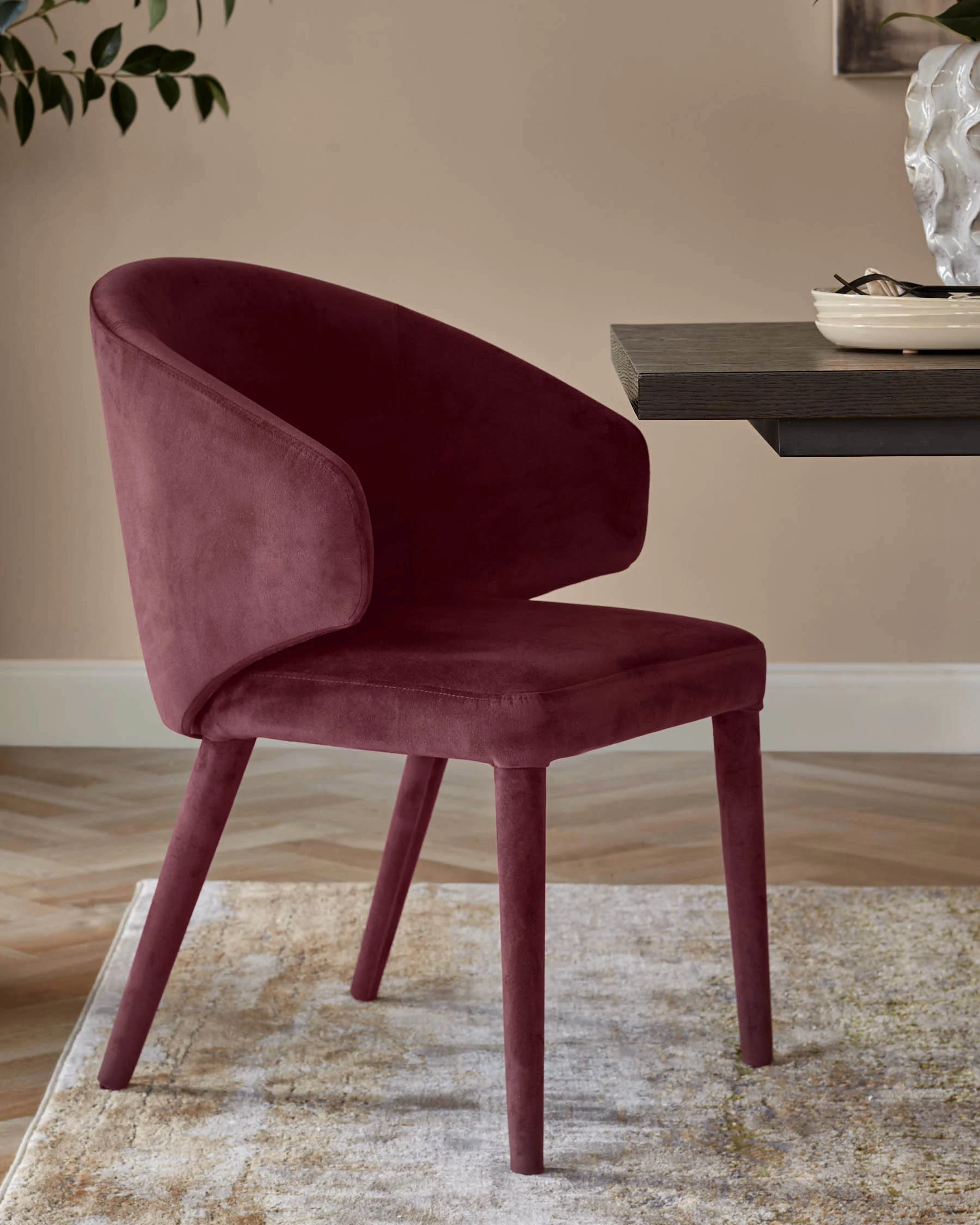 Ethan plum velvet dining chair - Image 3