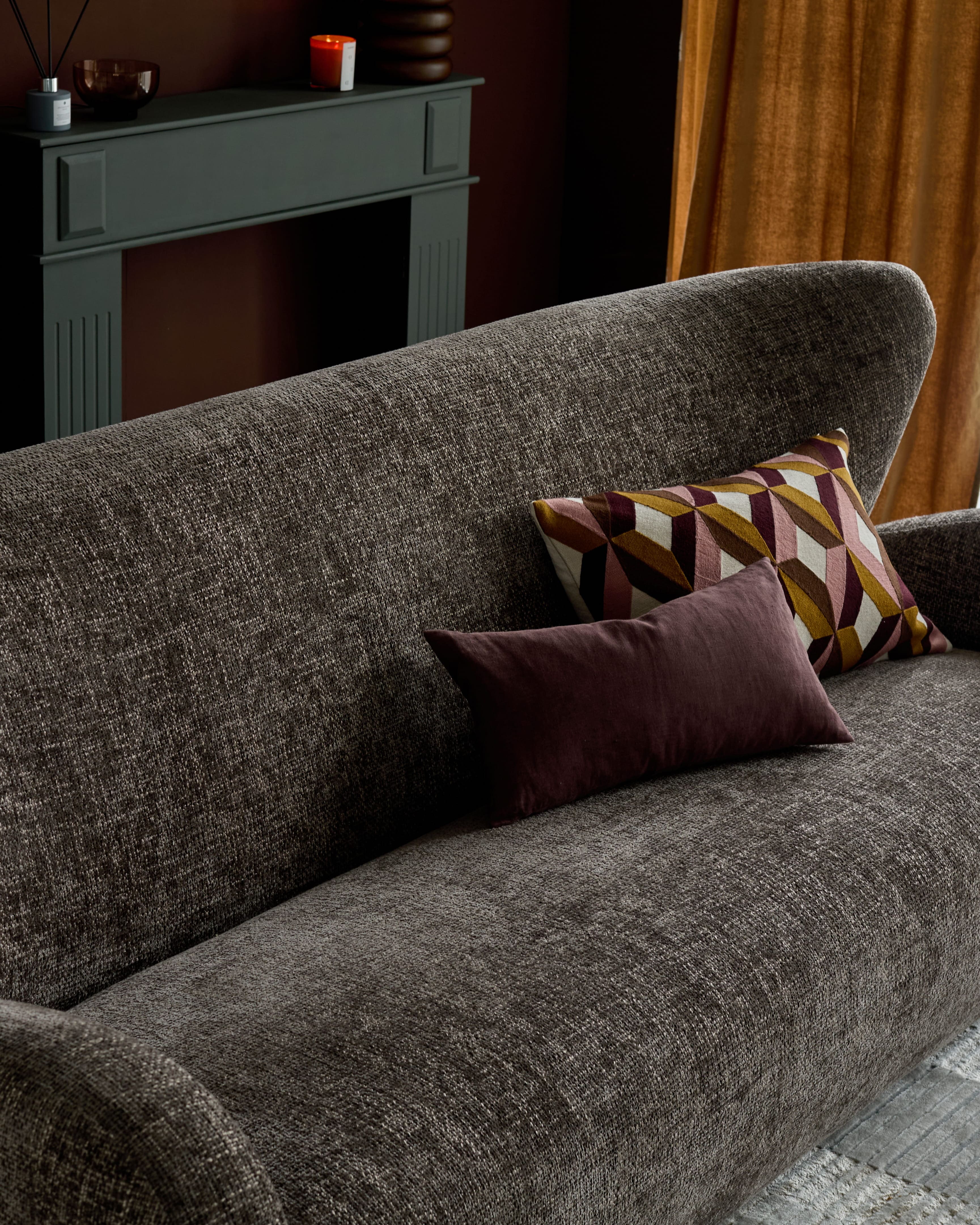 Evelyn mocha fabric 2 seater sofa - Image 9
