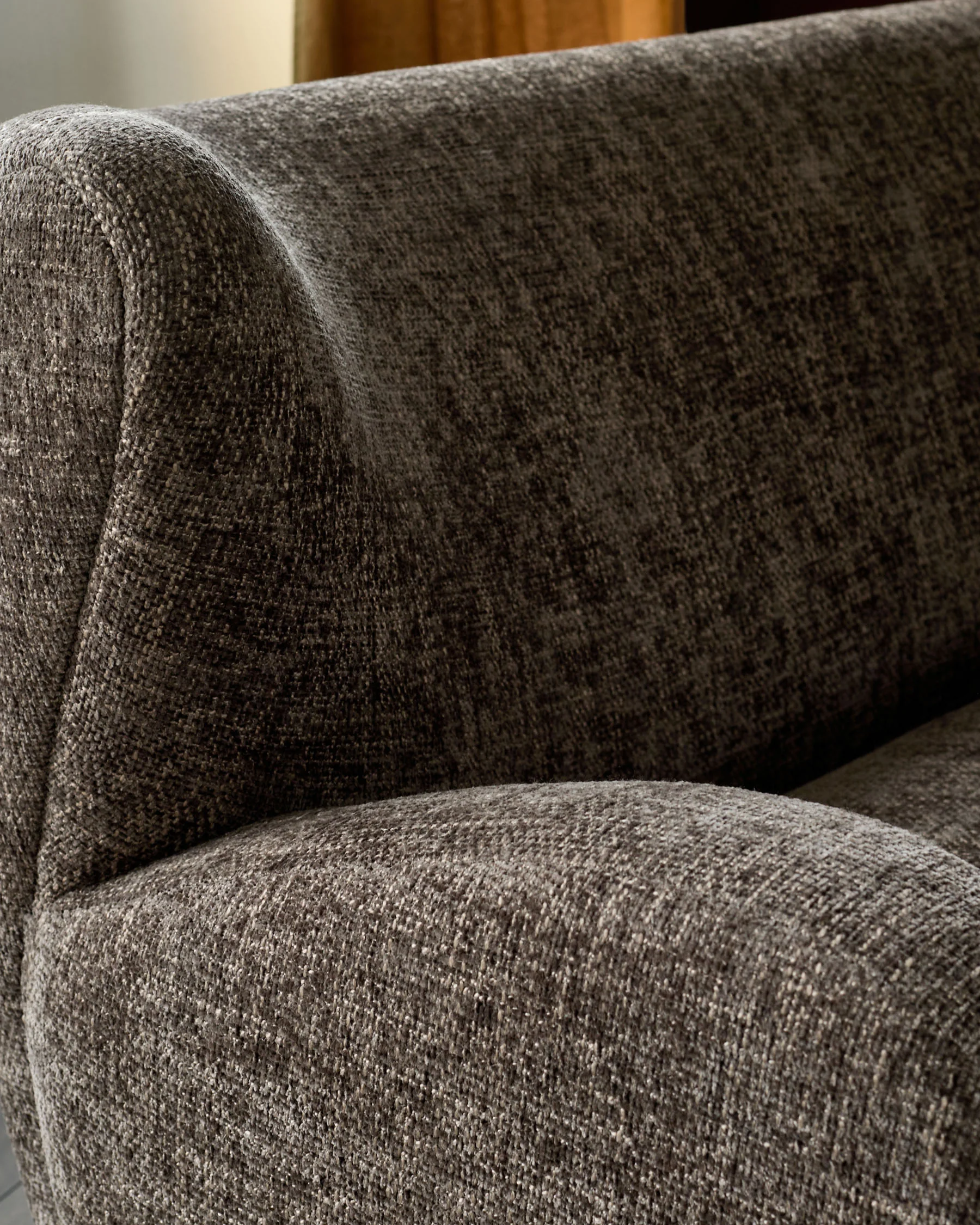 Evelyn mocha fabric 3 seater sofa - Image 8