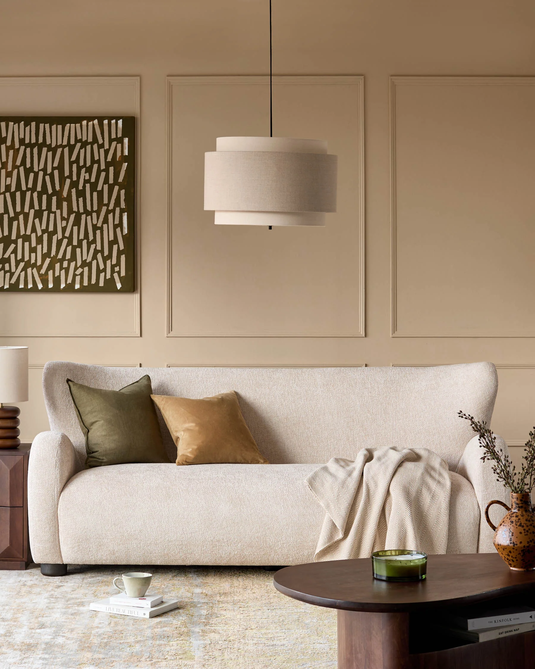 Evelyn natural chunky weave 3 seater sofa