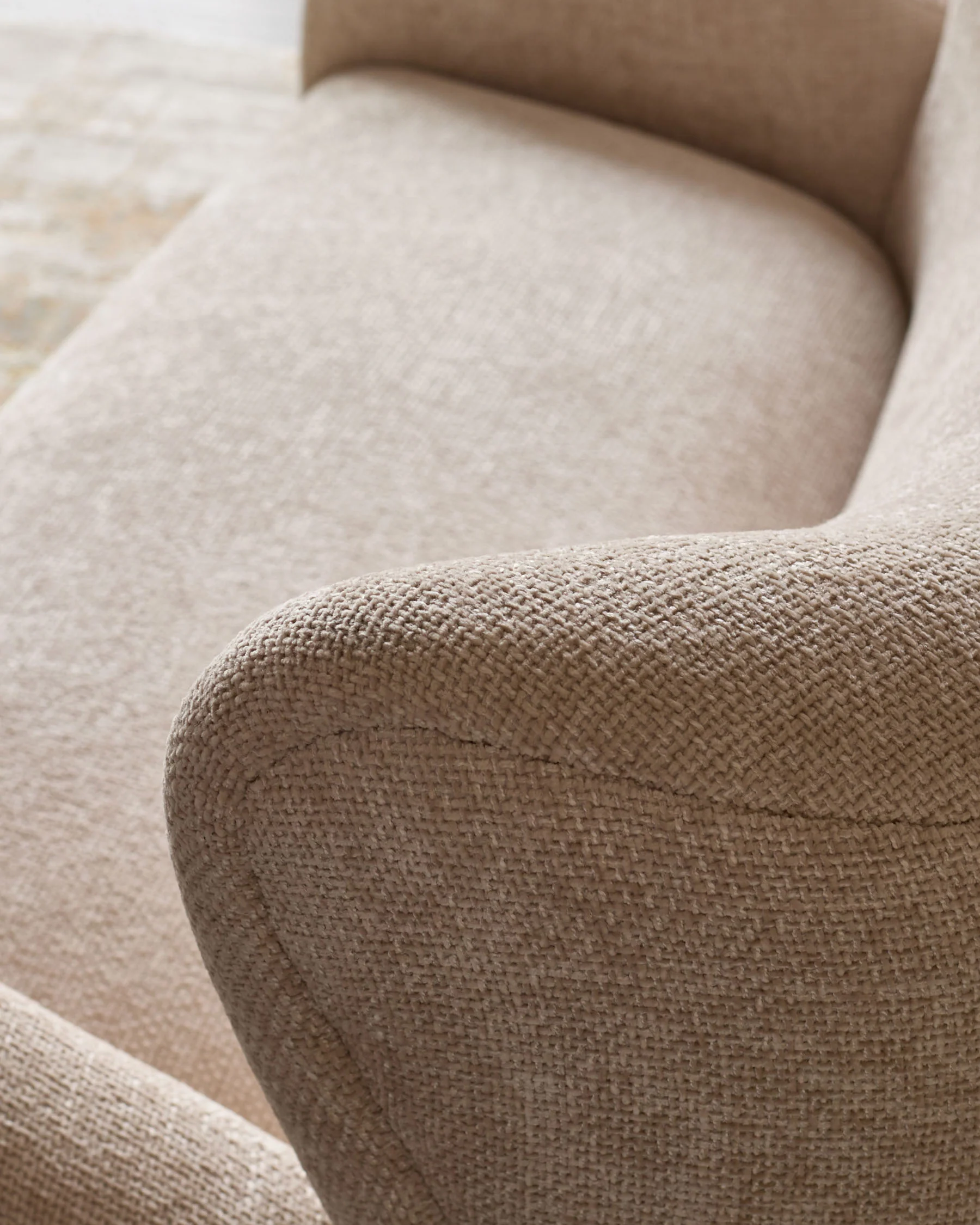Evelyn natural chunky weave 3 seater sofa - Image 5