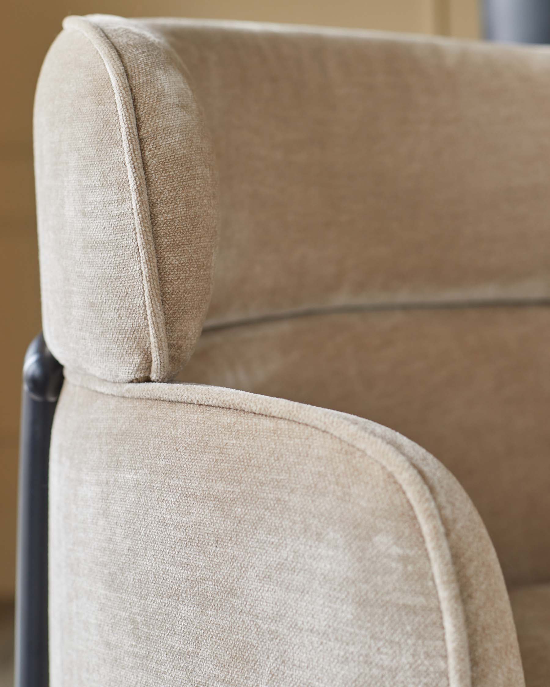 Felix champagne chenille bar stool - Image 3