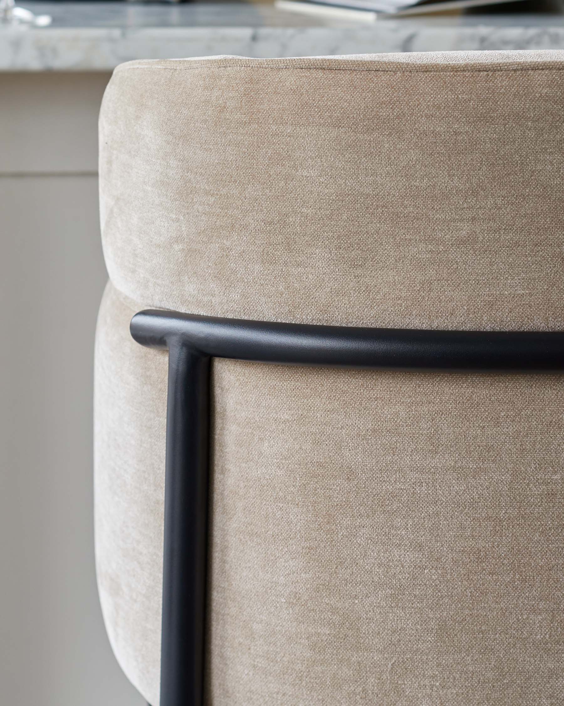 Felix champagne chenille bar stool - Image 9