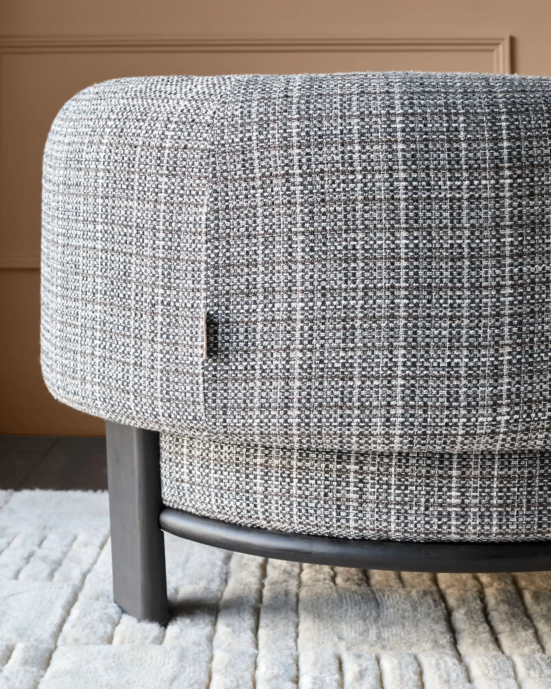 Florence dark chocolate fabric dark wood armchair - Image 3