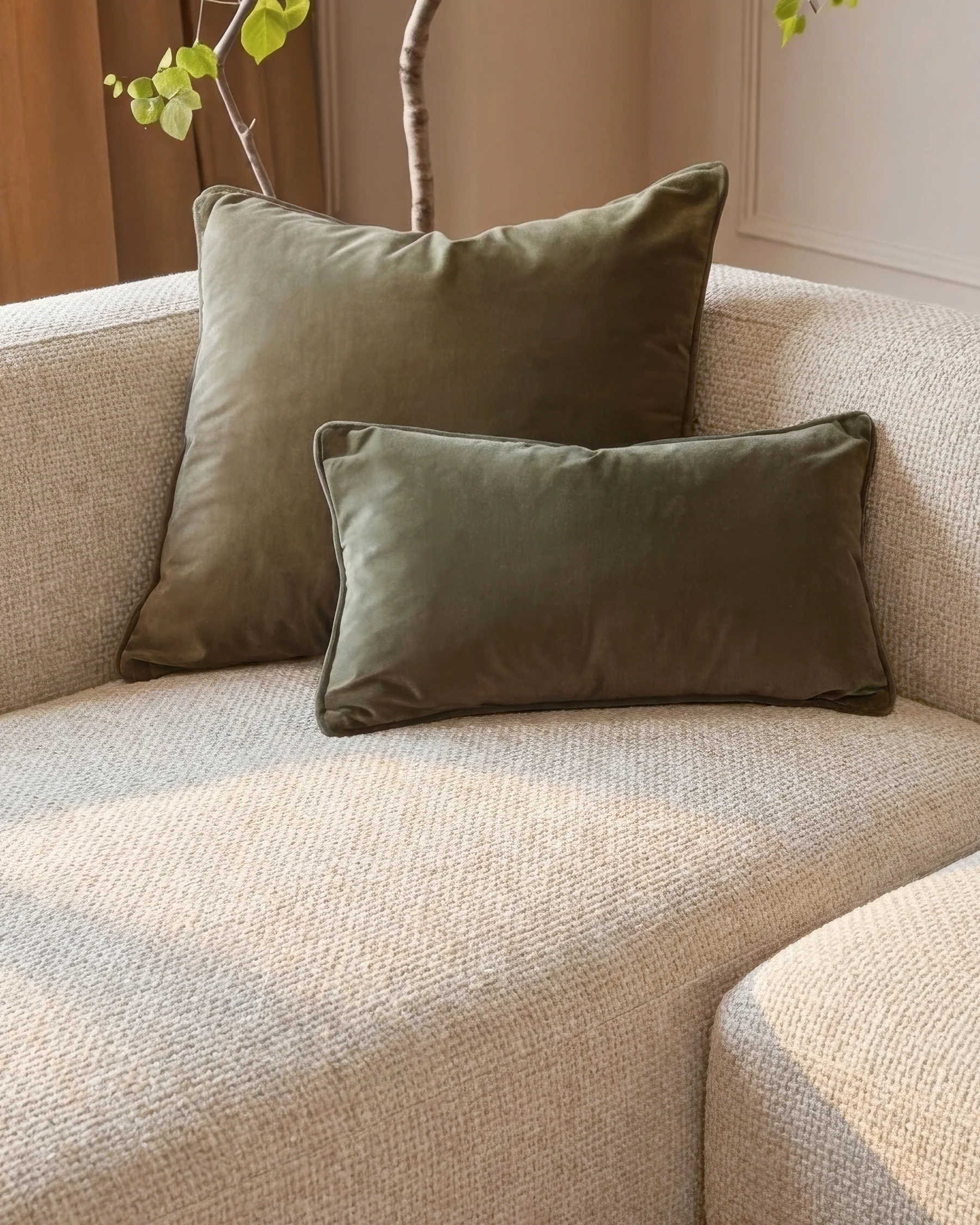 Florence natural fabric with light wood left hand facing chaise sofa - Image 8