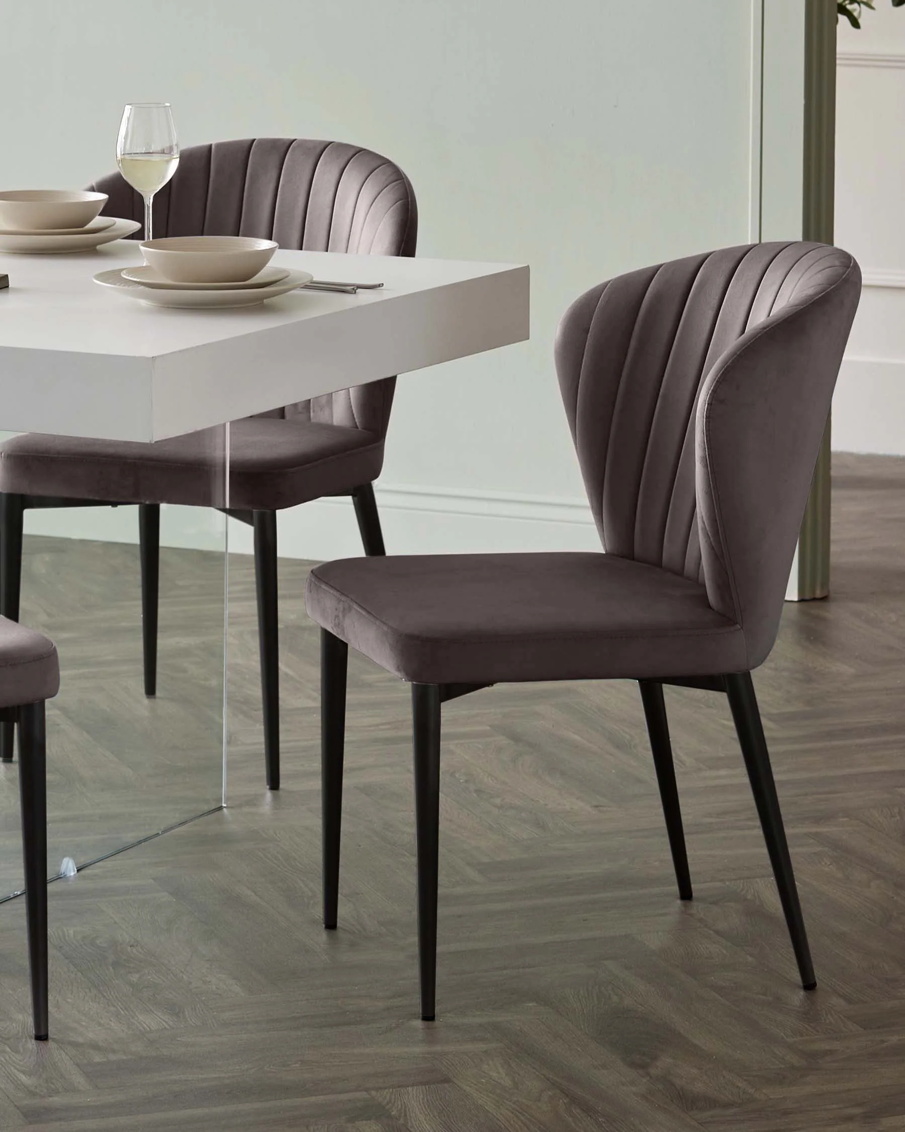 Harper mocha velvet dining chair