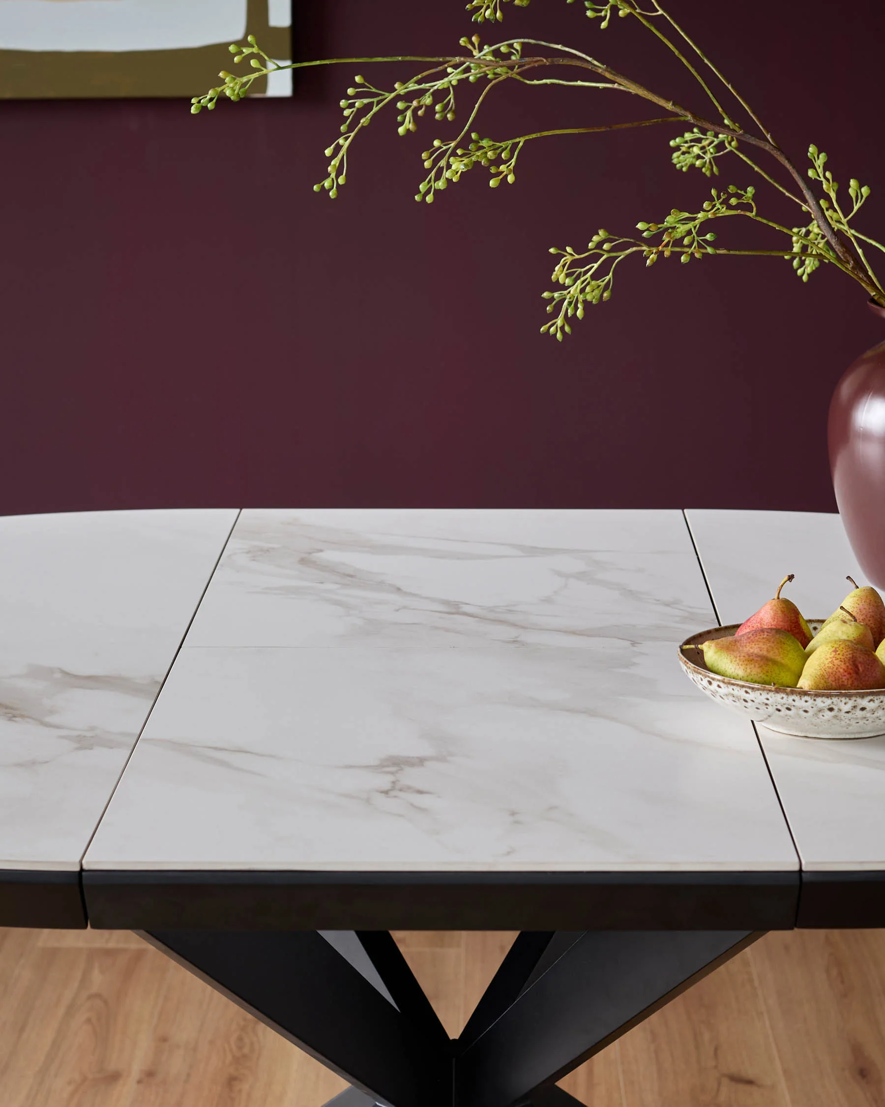 Hayden white round ceramic extending 4 to 6 dining table - Image 14
