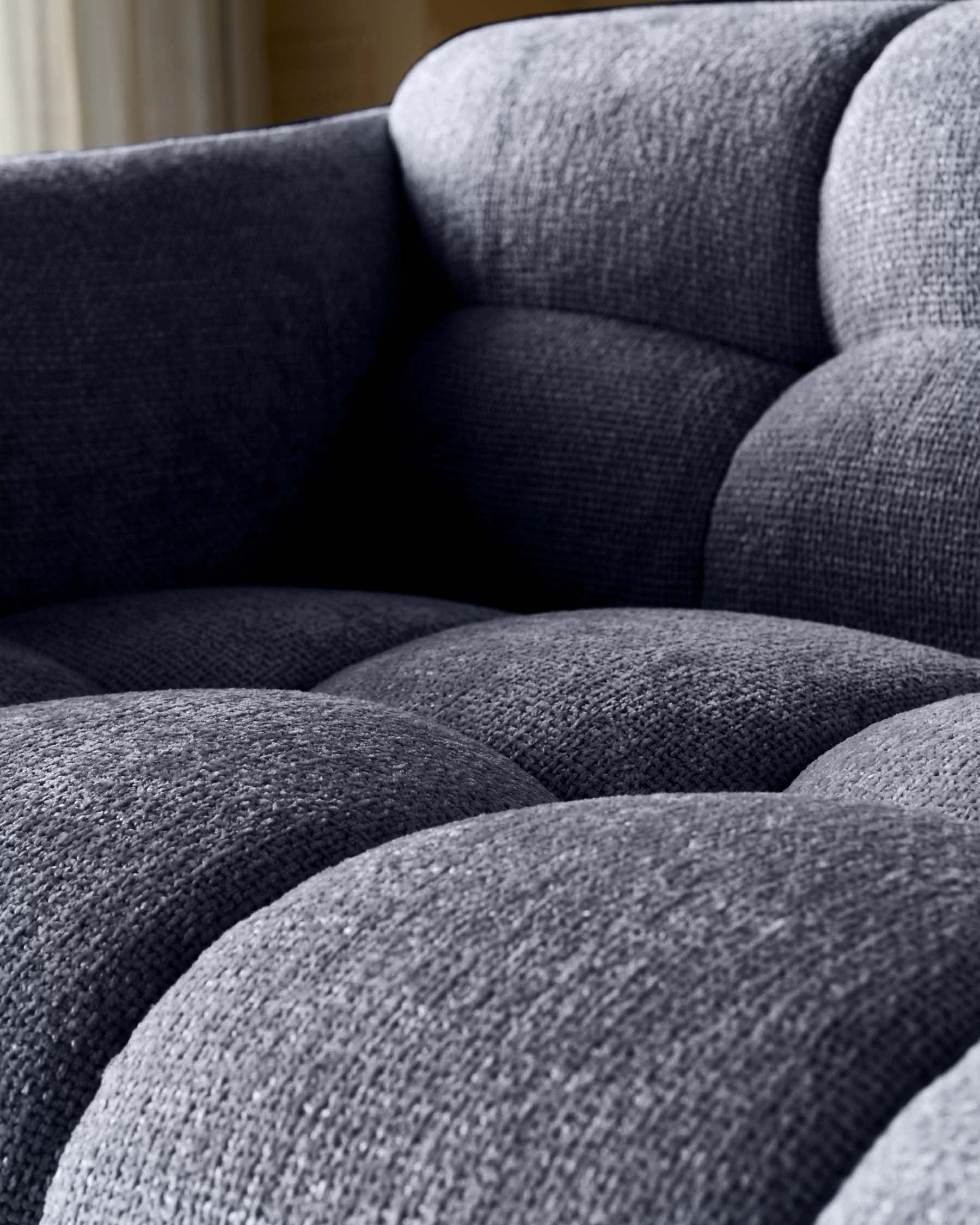 Hayes dark blue fabric 3 seater sofa - Image 4