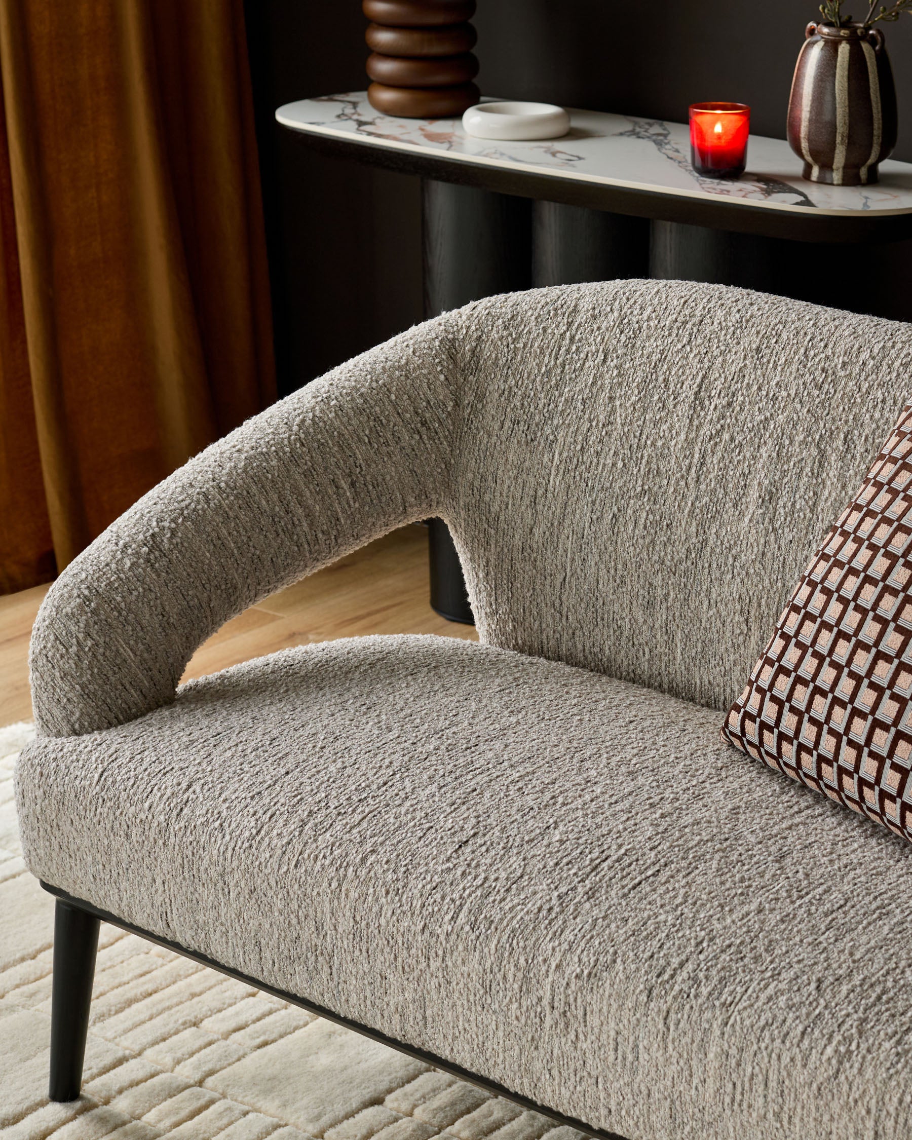 Heath cream boucle accent sofa - Image 9