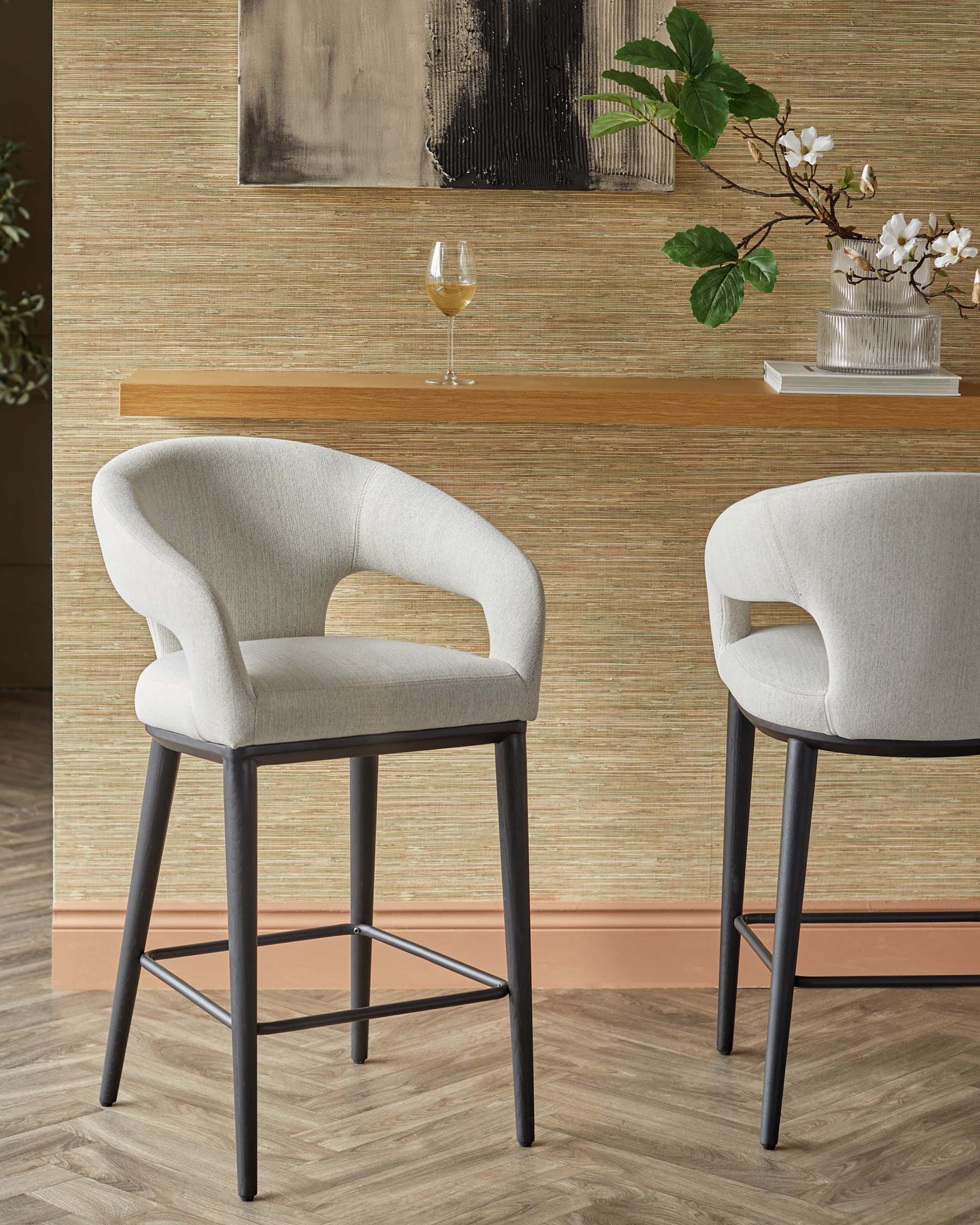 Heath ivory dual tone fabric bar stool - Image 2