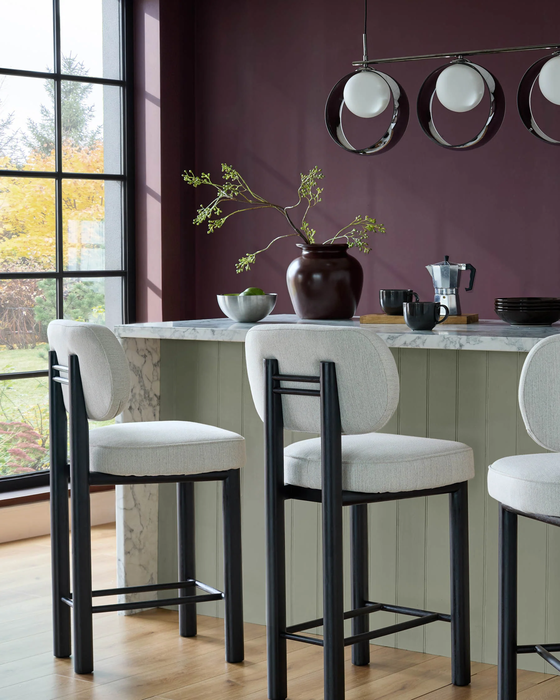 Henley ivory dual tone fabric bar stool - Image 2