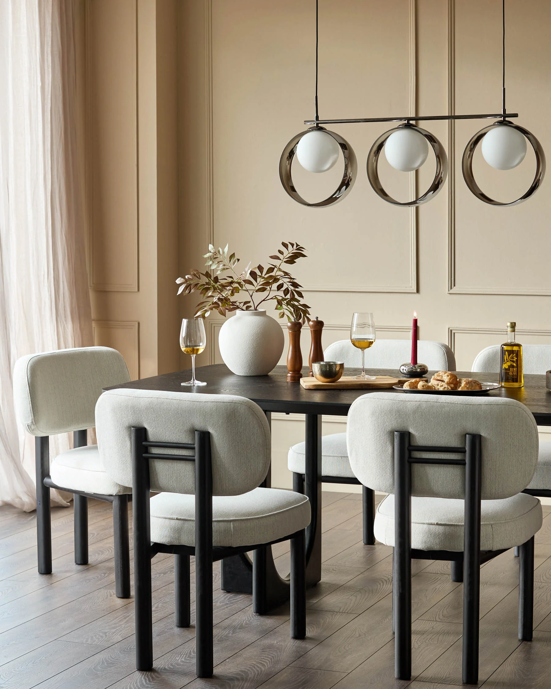 Henley ivory dual tone fabric dining chair - Image 2