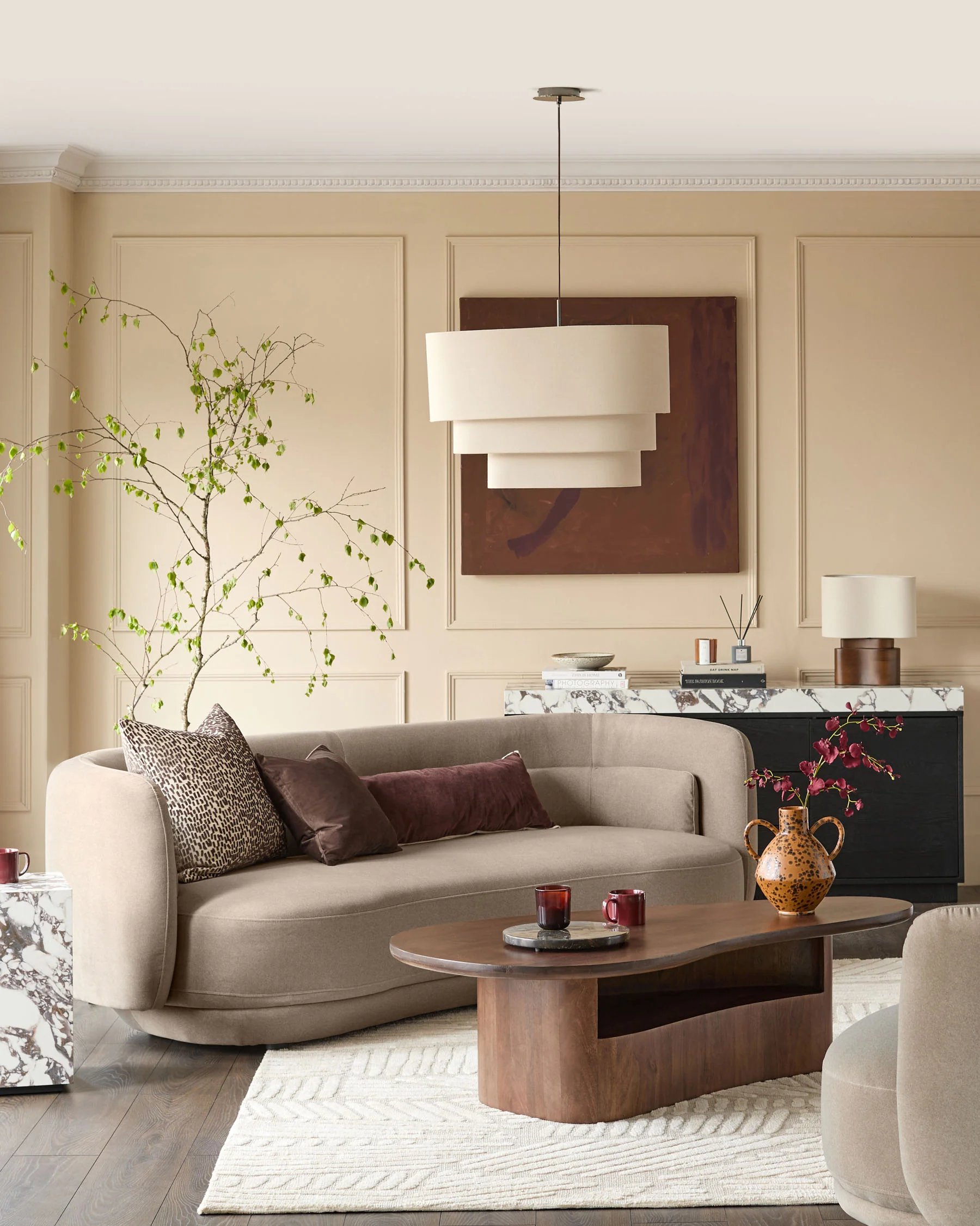 Henry mocha plush fabric 3 seater sofa - Image 2