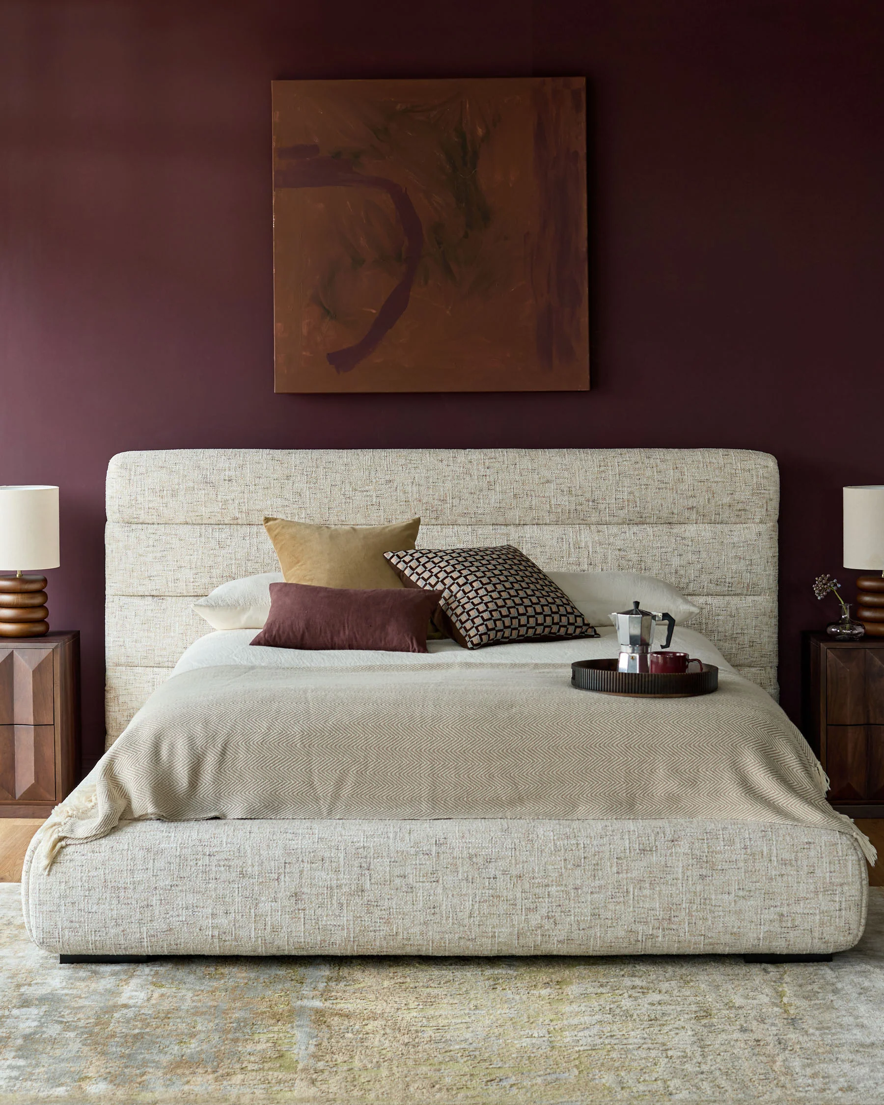 Hepworth natural chenille king size ottoman storage bed - Image 2