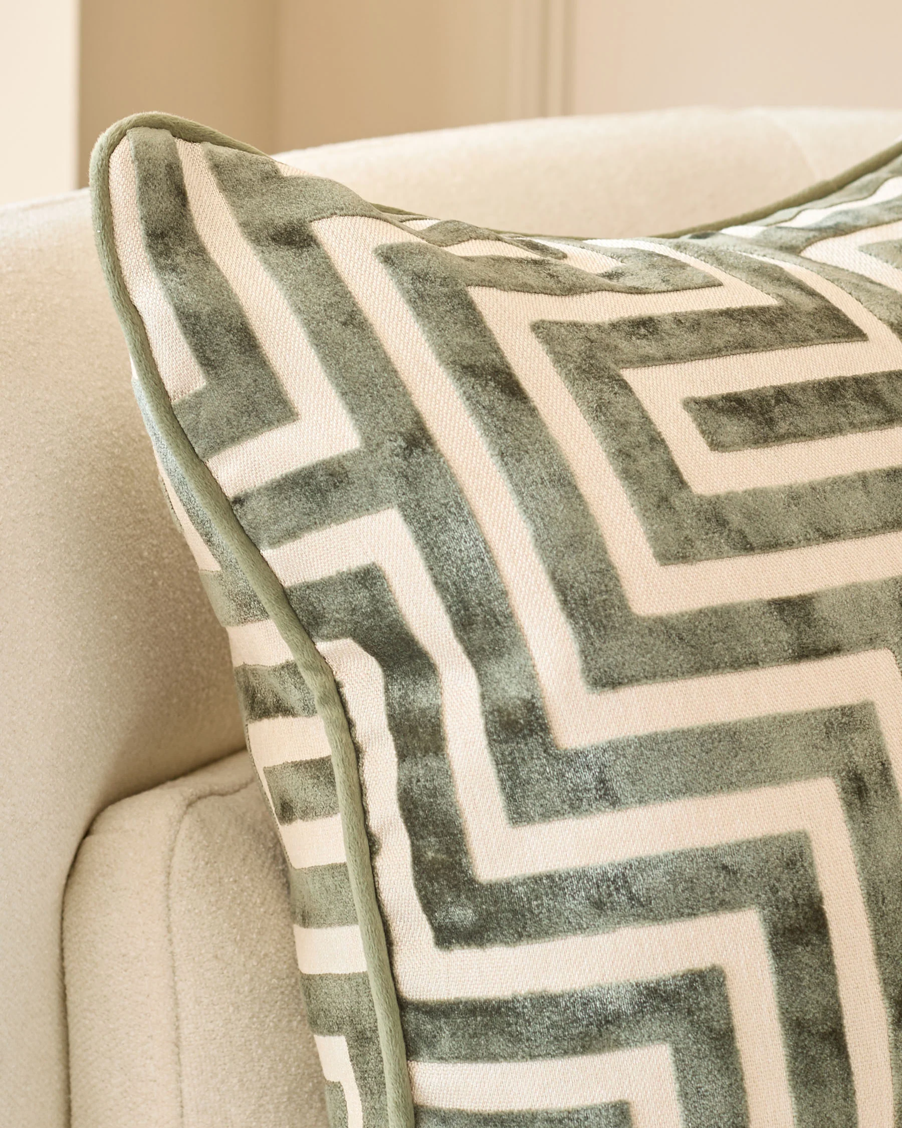Imani olive green medium cushion - Image 3