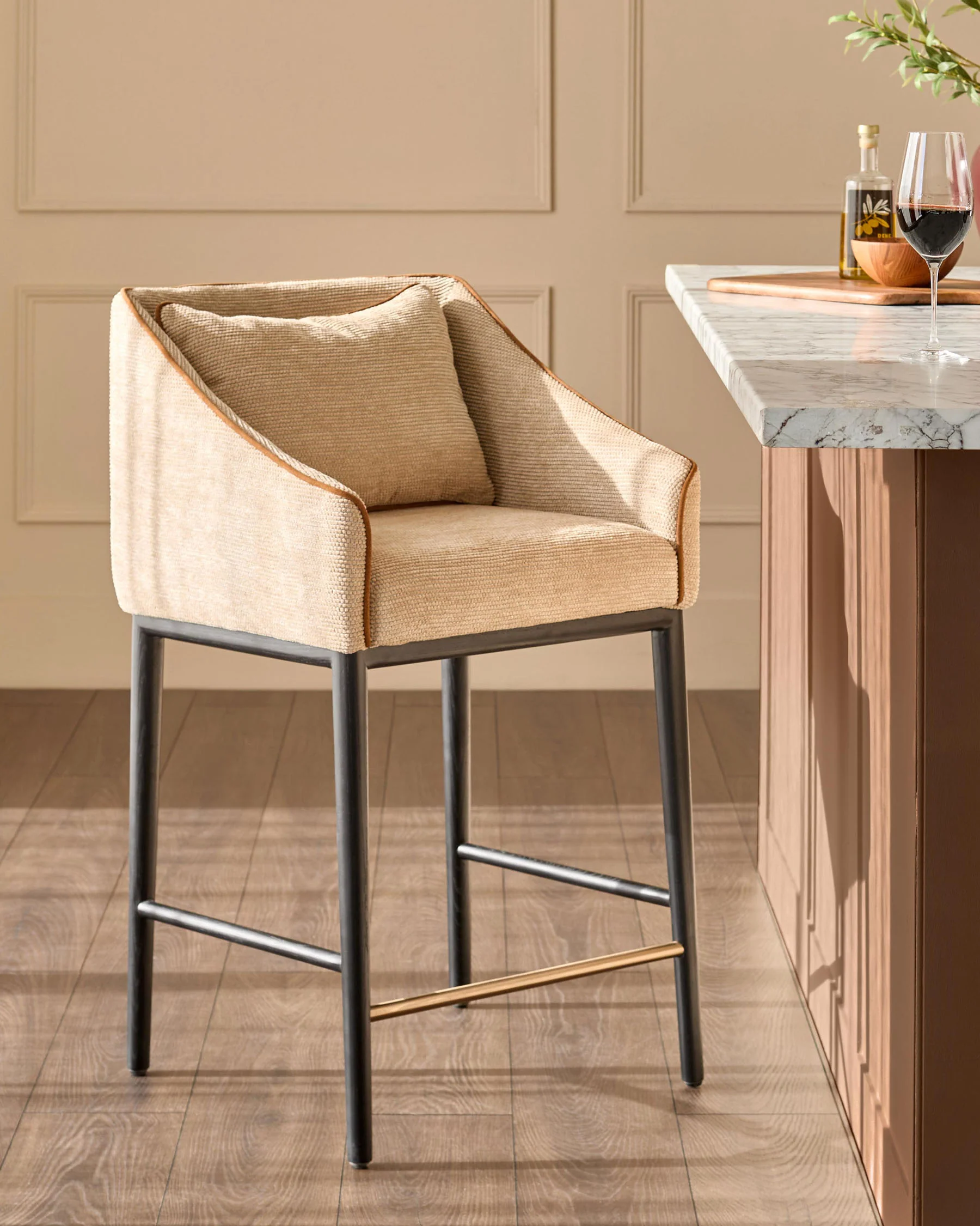 Julep honey chenille bar stool