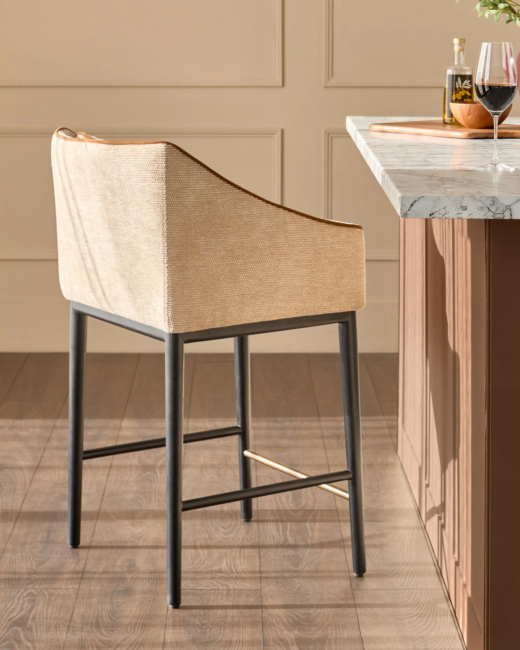 Julep honey chenille bar stool - Image 3