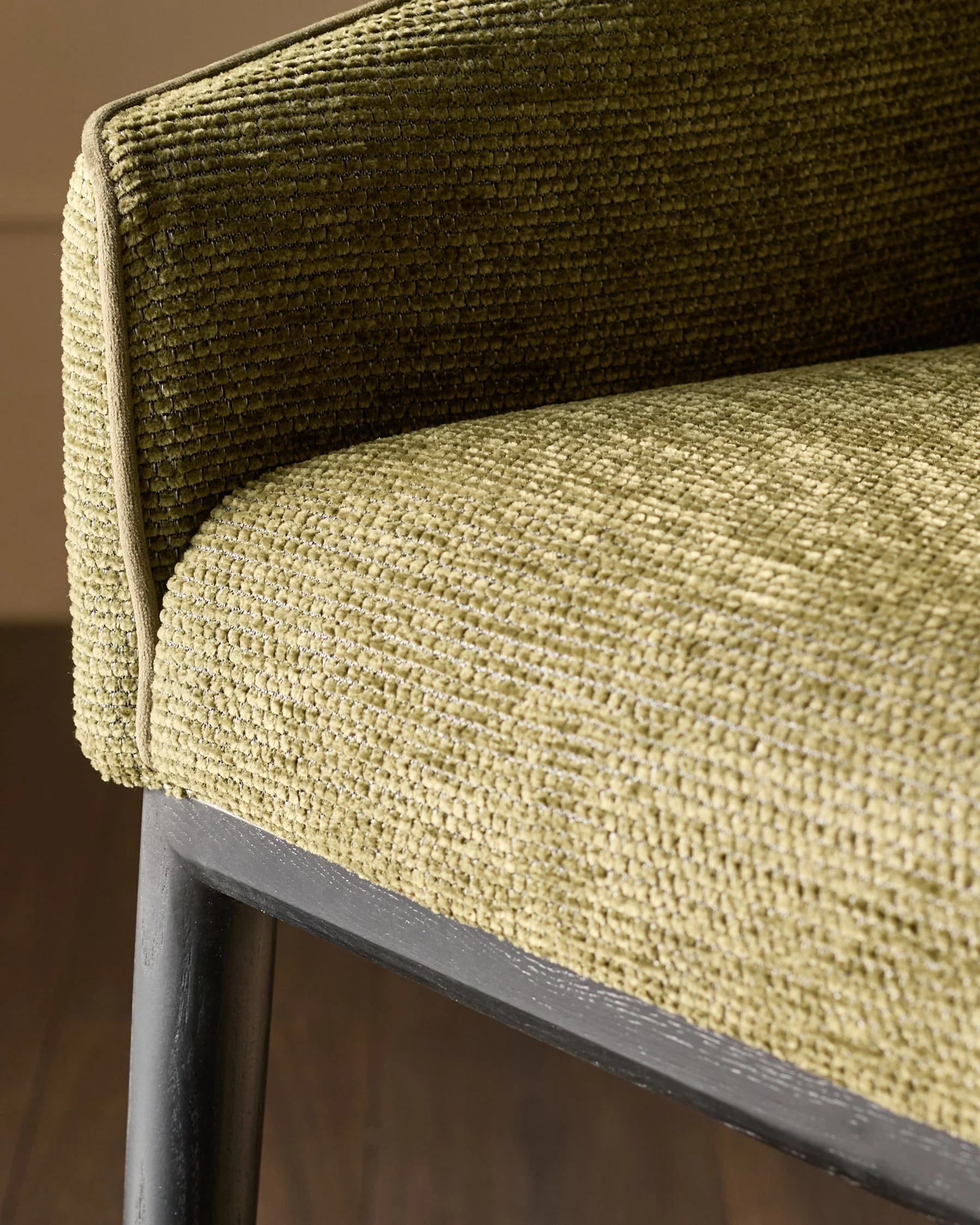 Julep olive green chenille bar stool - Image 6