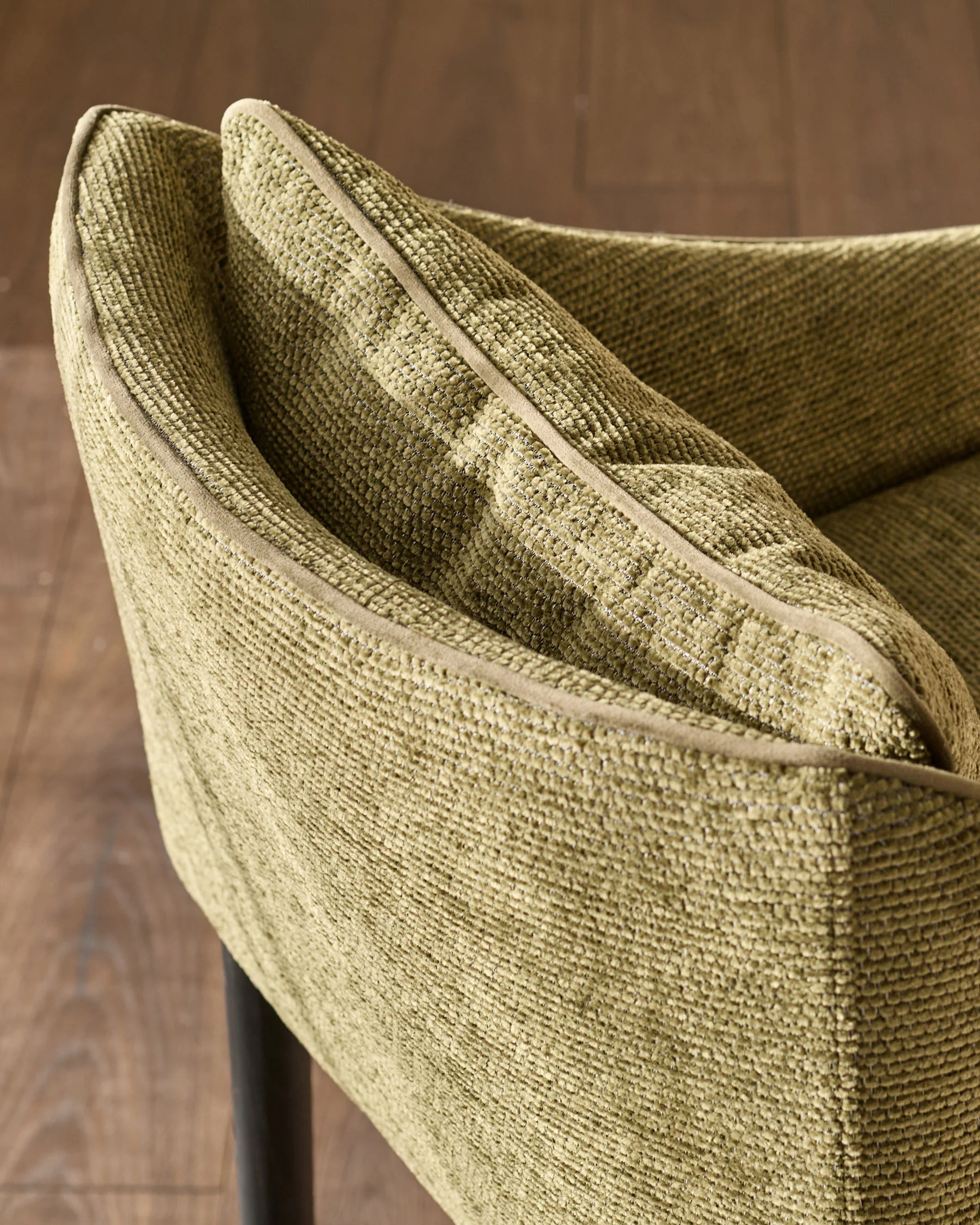 Julep olive green chenille bar stool - Image 7