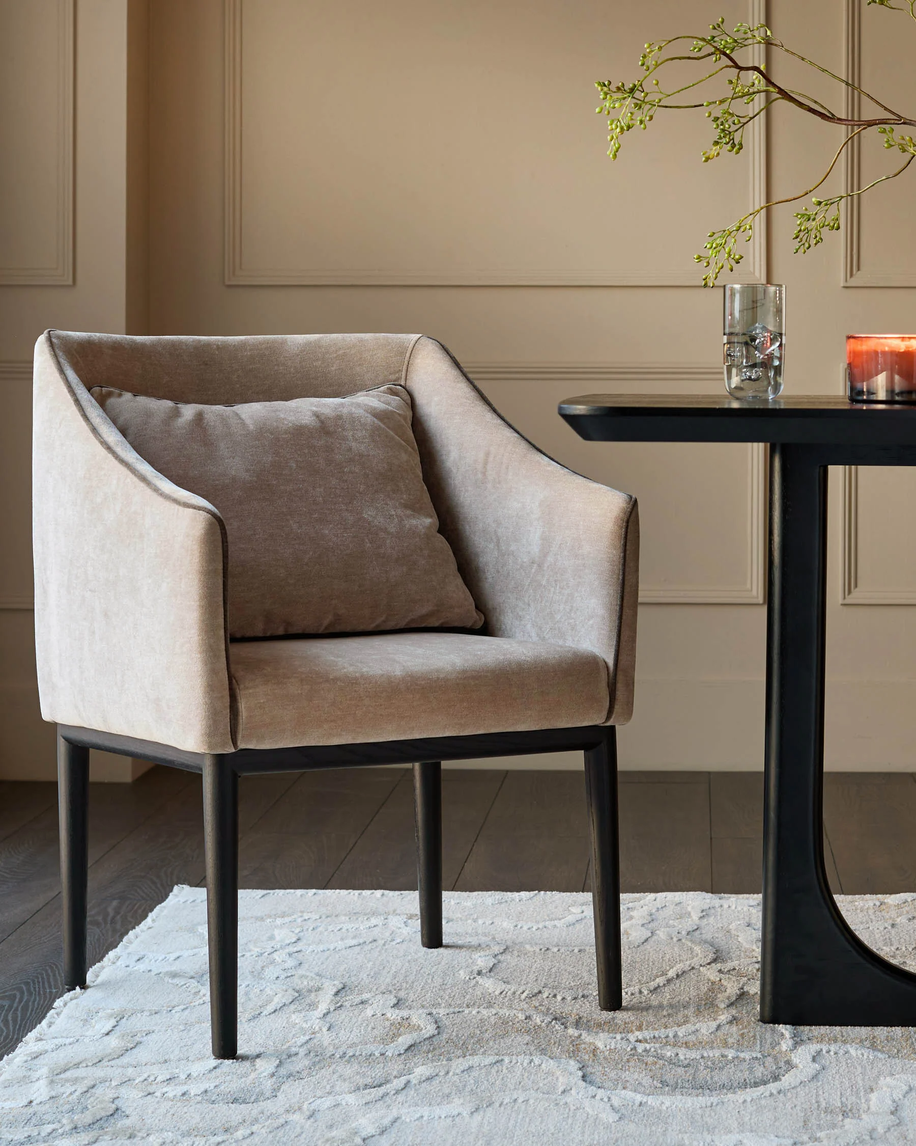 Julep champagne chenille dining chair