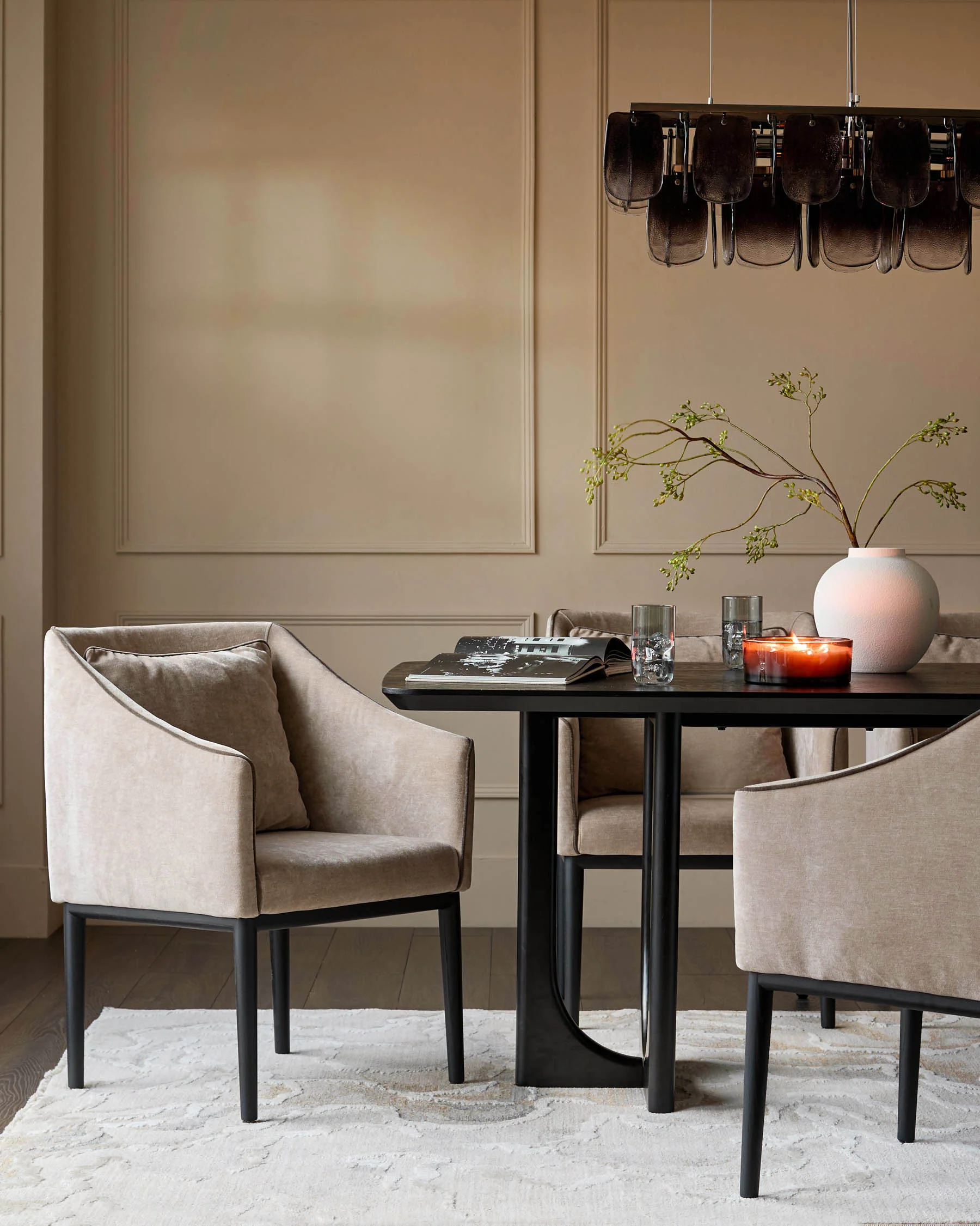 Julep champagne chenille dining chair - Image 4