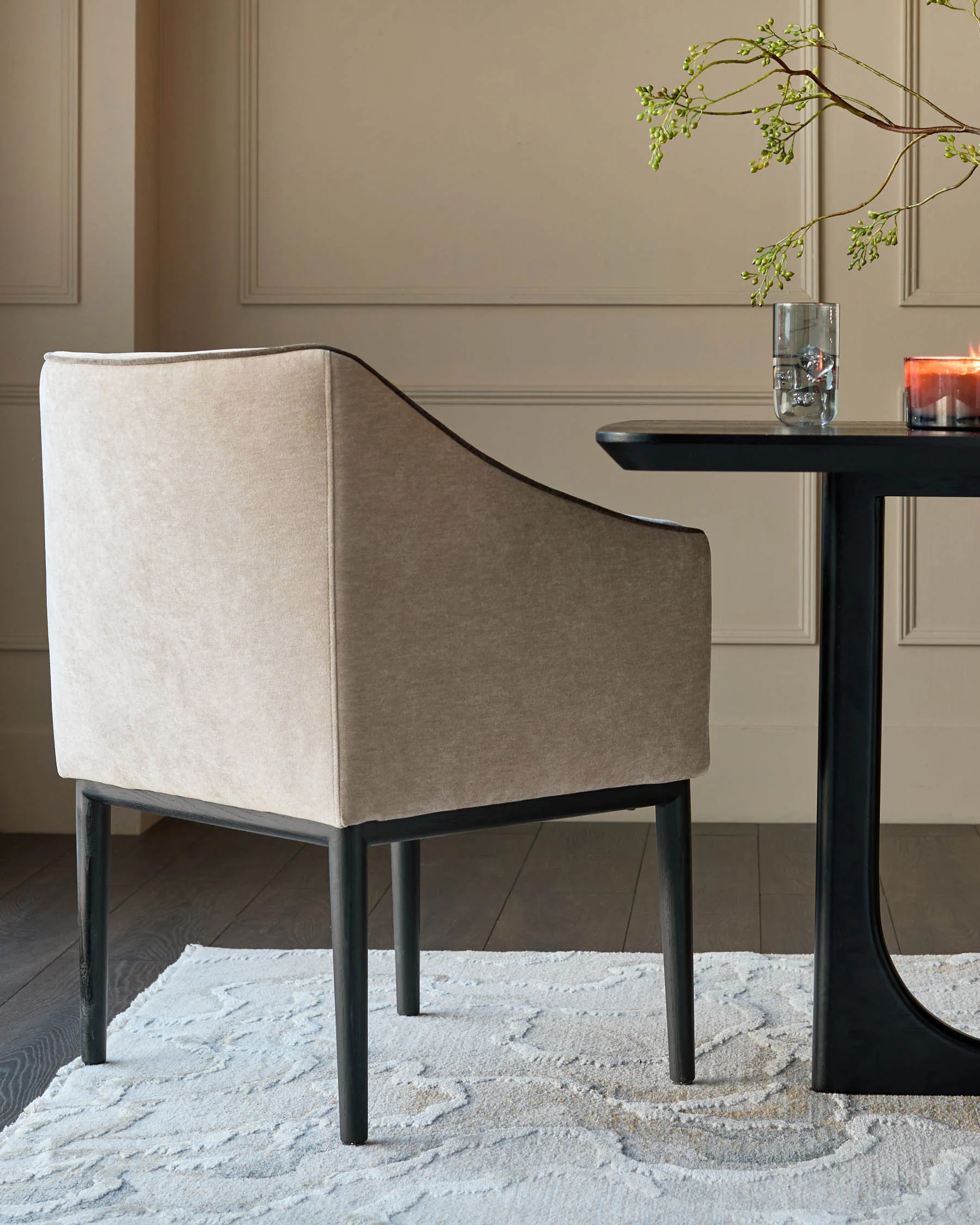Julep champagne chenille dining chair - Image 6