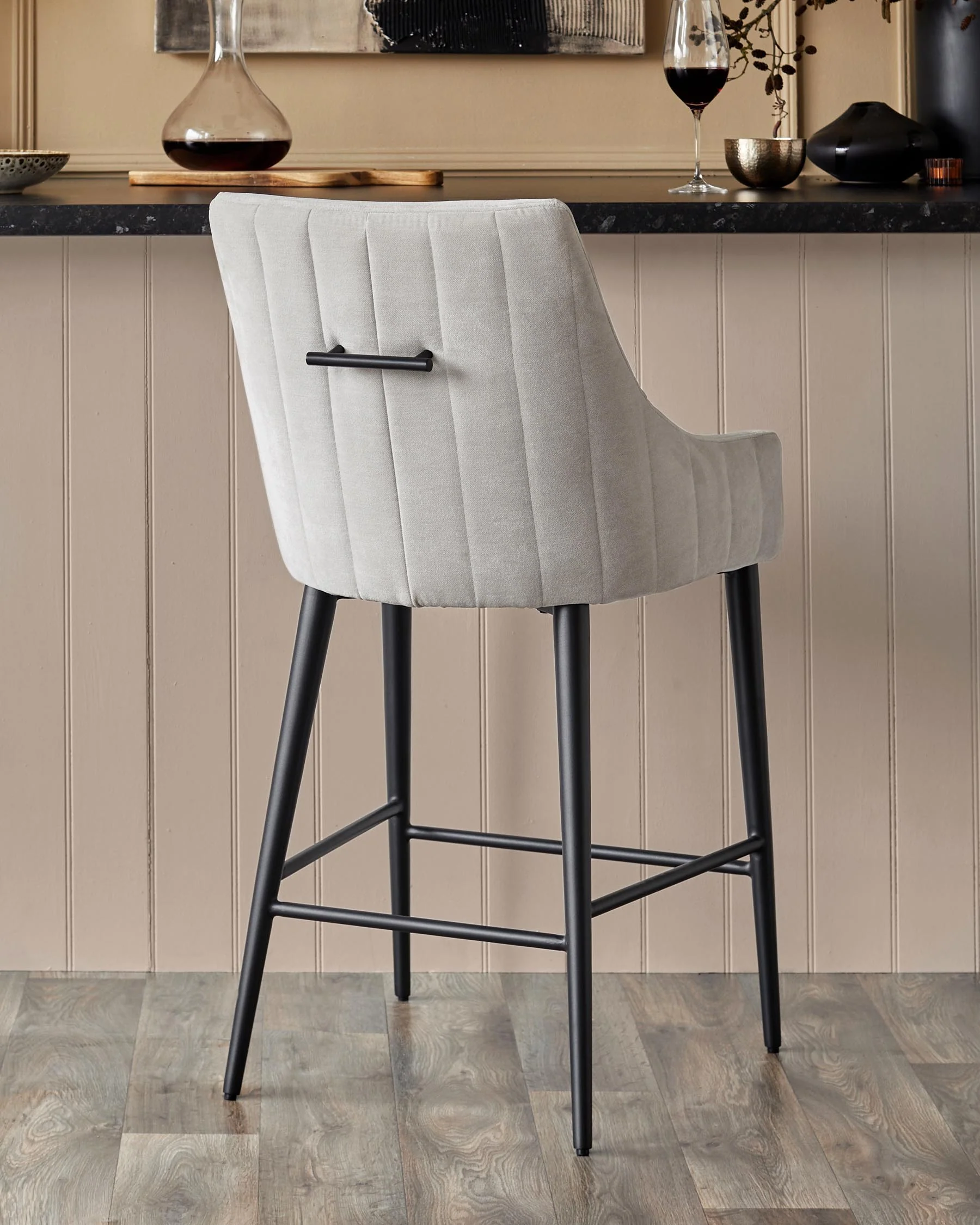 Juliana natural grey fabric bar stool - Image 7
