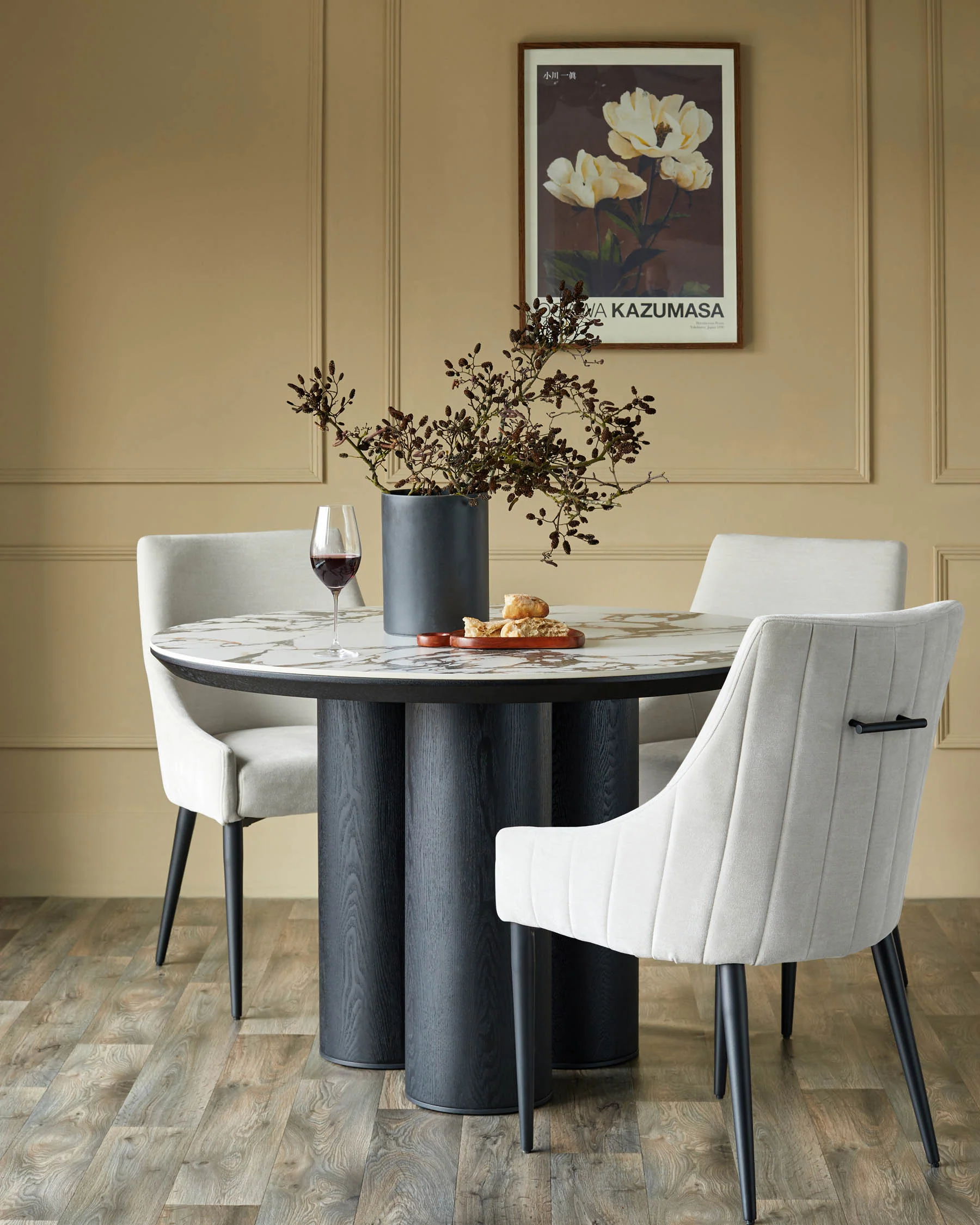 Juliana natural grey fabric dining chair - Image 6