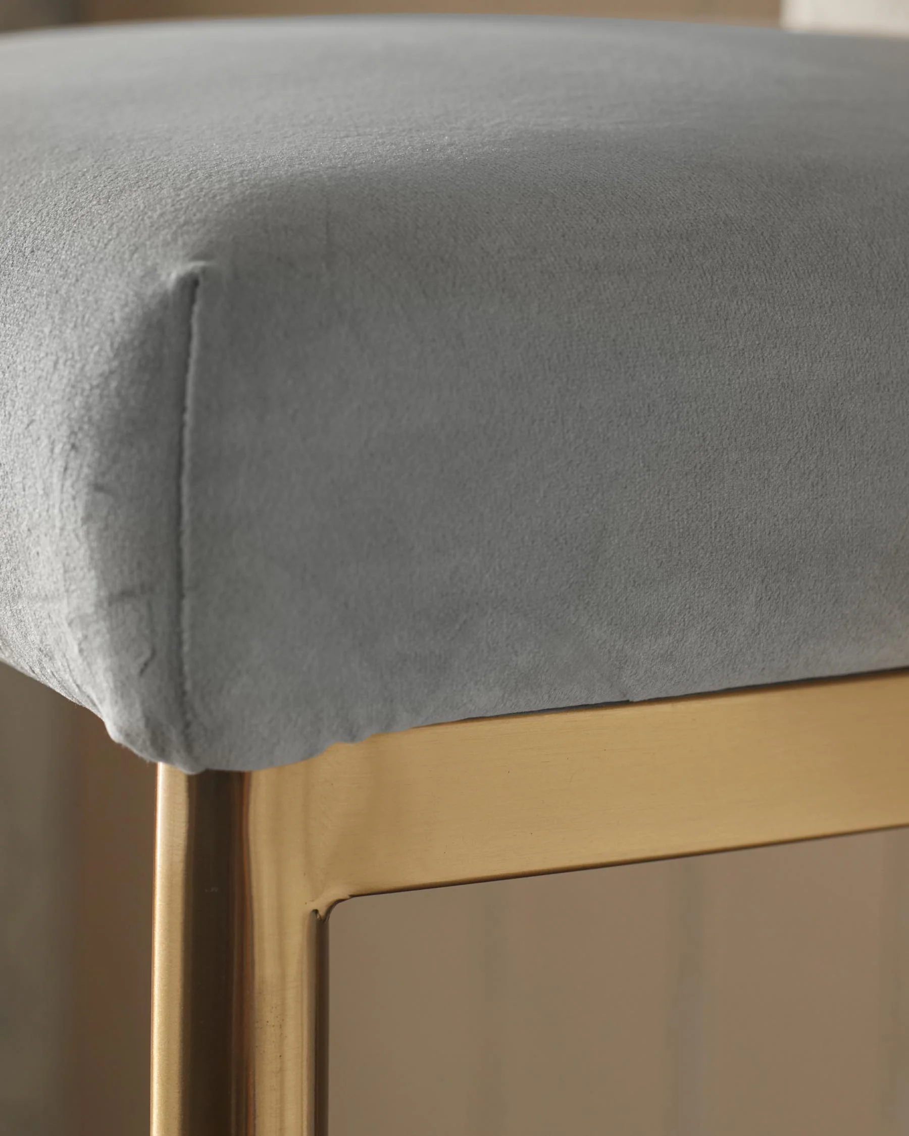 Keira dark grey velvet bar stool - Image 5