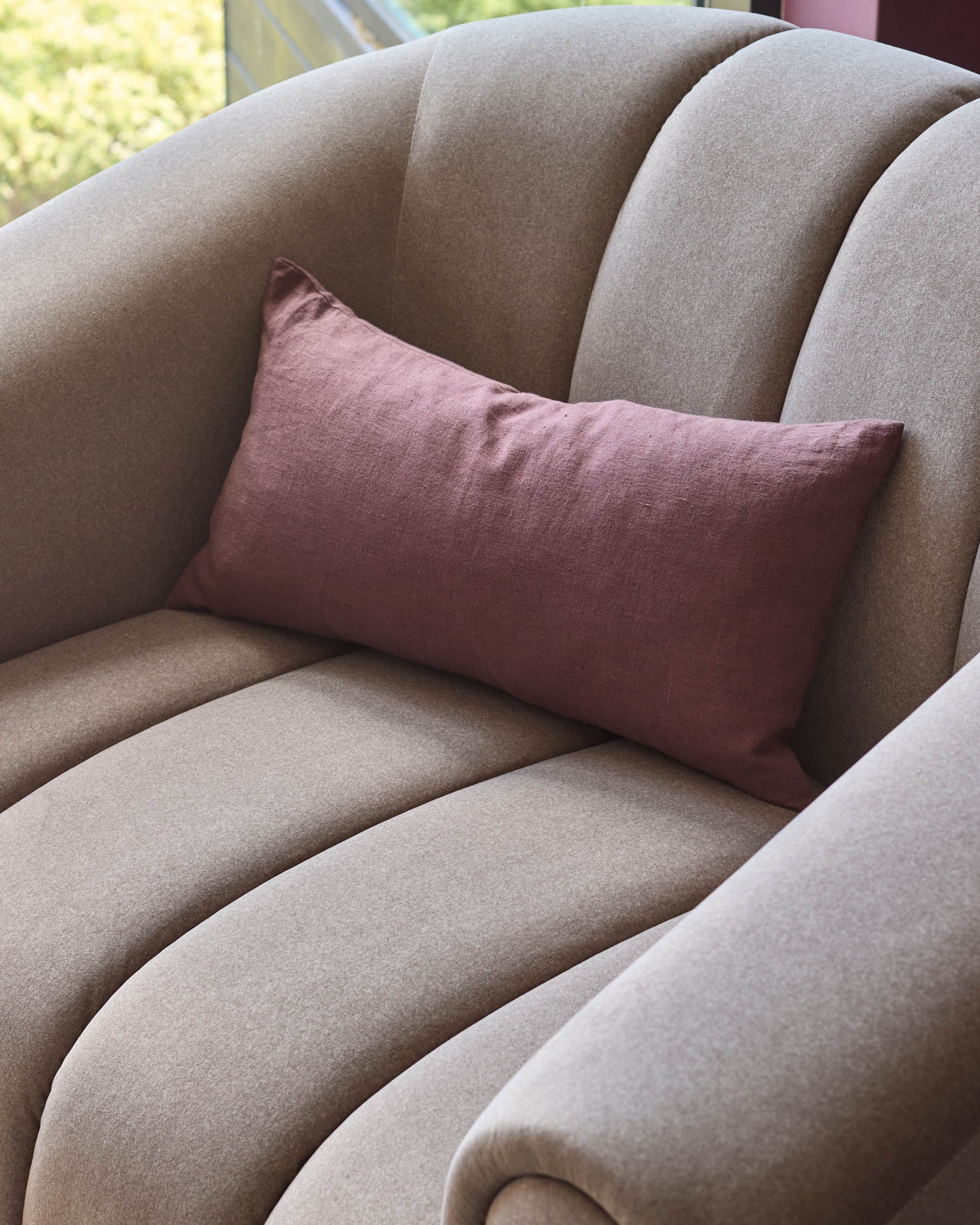 Kendra mocha plush fabric armchair - Image 2