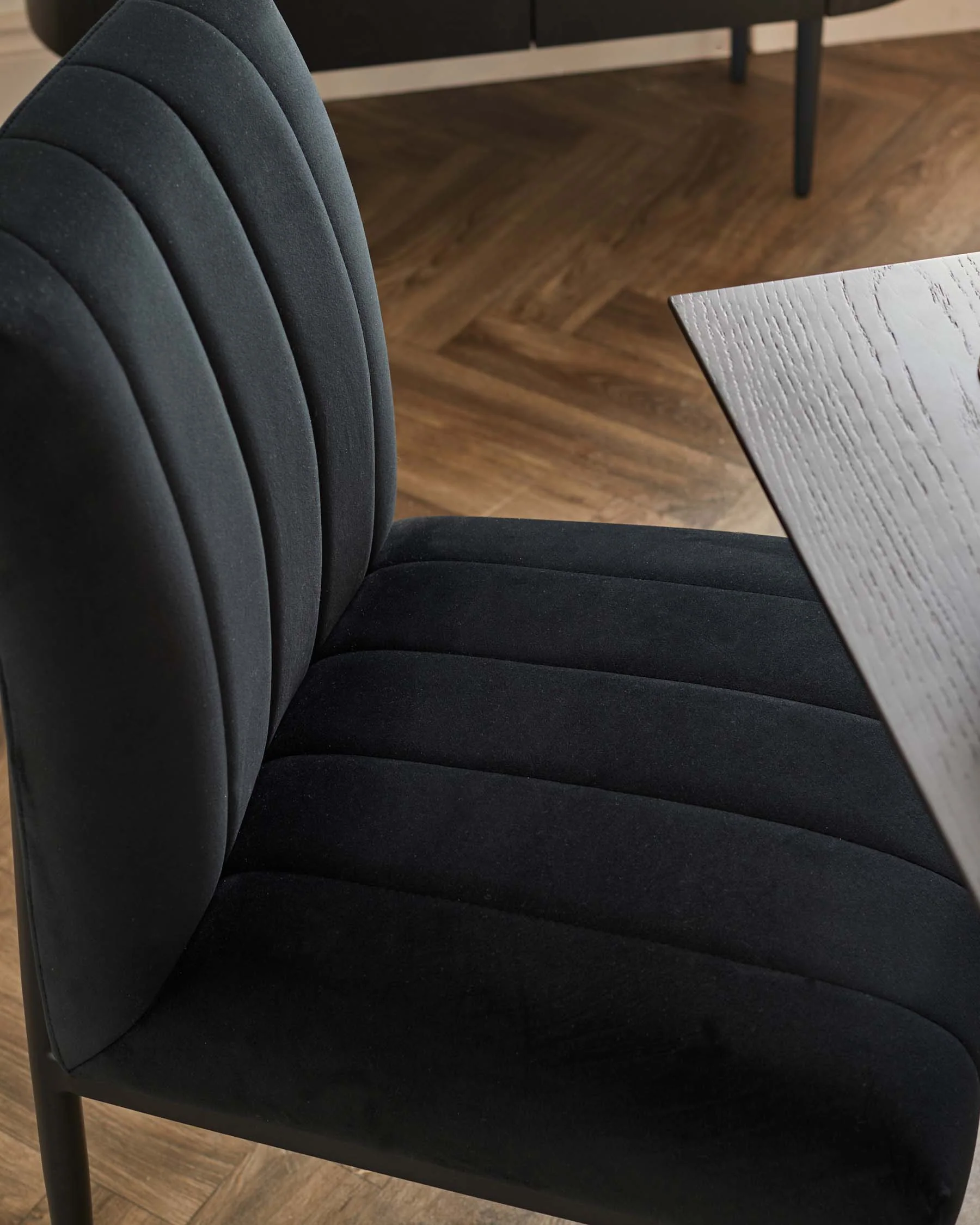 Kendra Black Metal Dining Chair Black Classic Velvet - Image 5