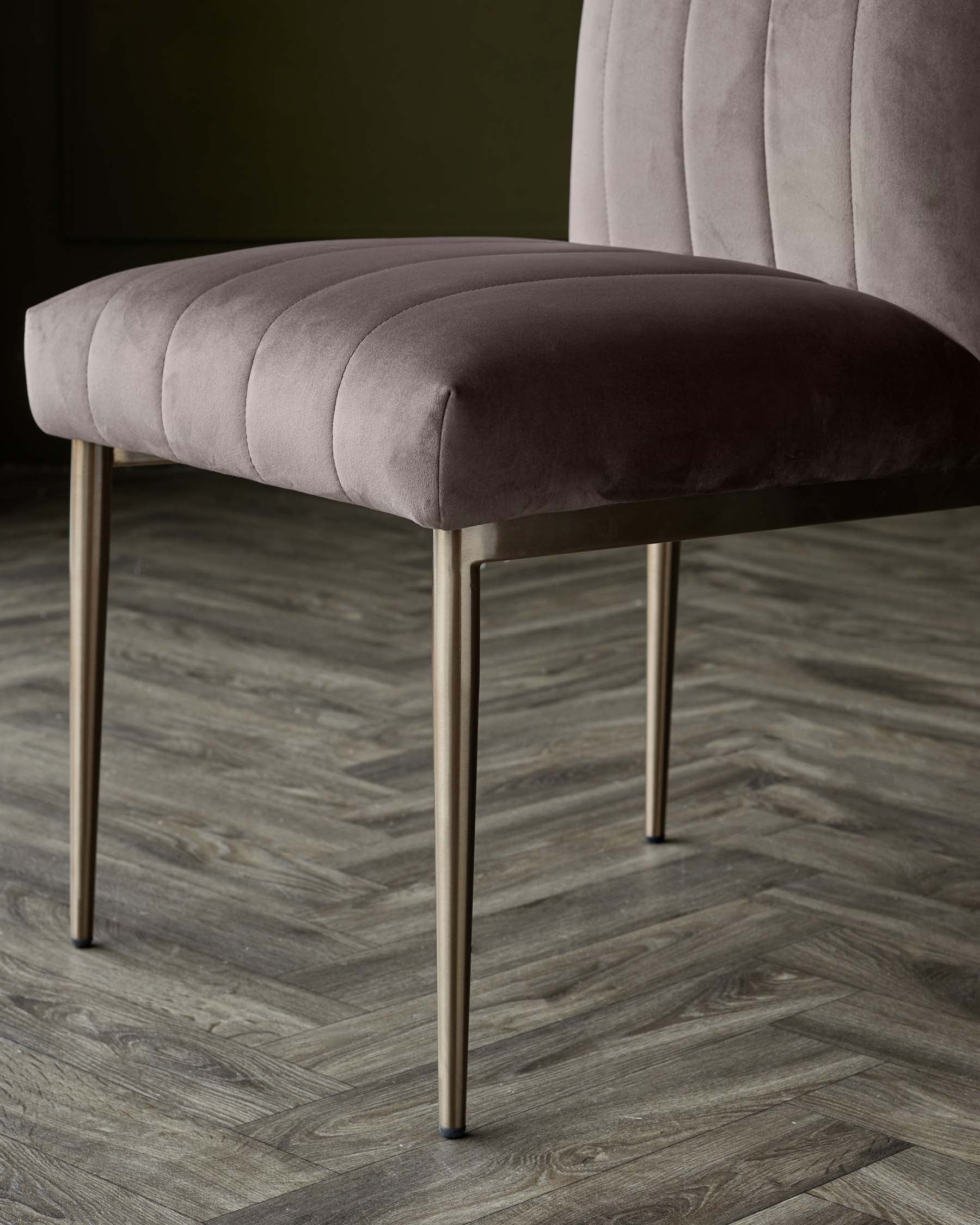 Kendra Brushed Bronze Dining Chair Mocha Velvet - Image 6