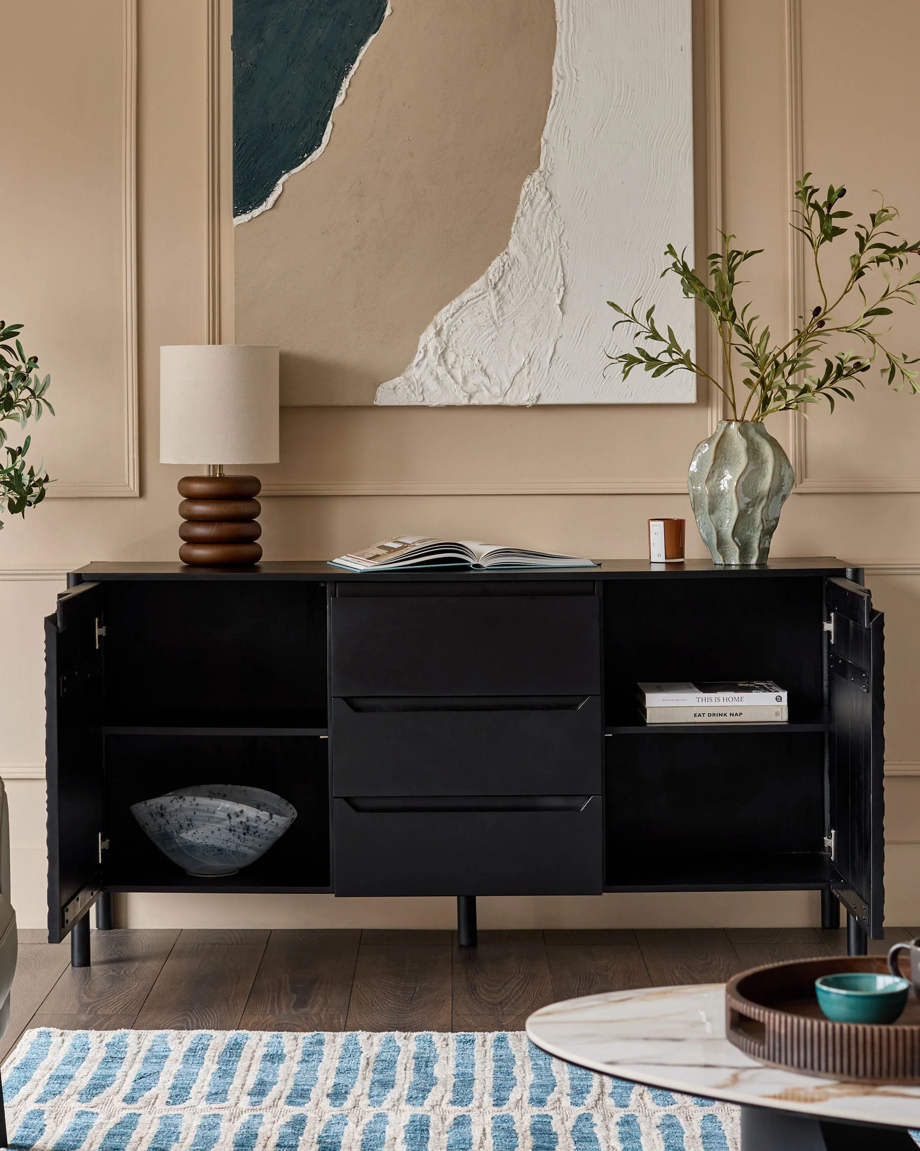 Knox black wood large sideboard - Image 3