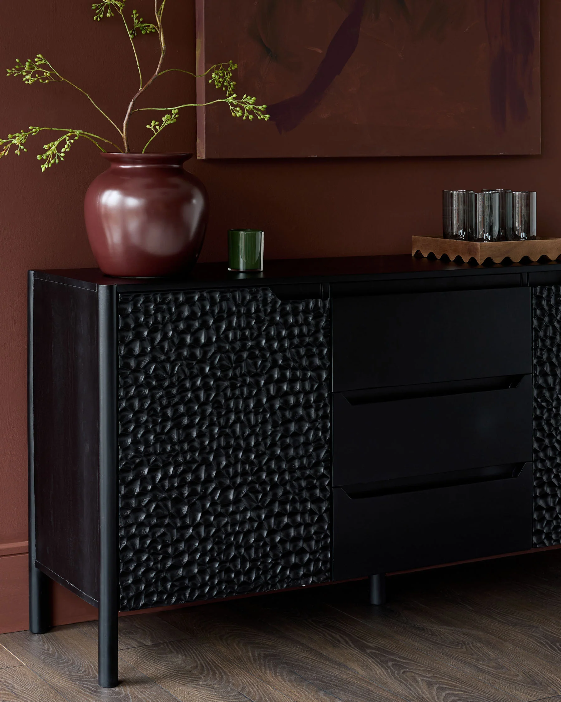 Knox black wood large sideboard - Image 8