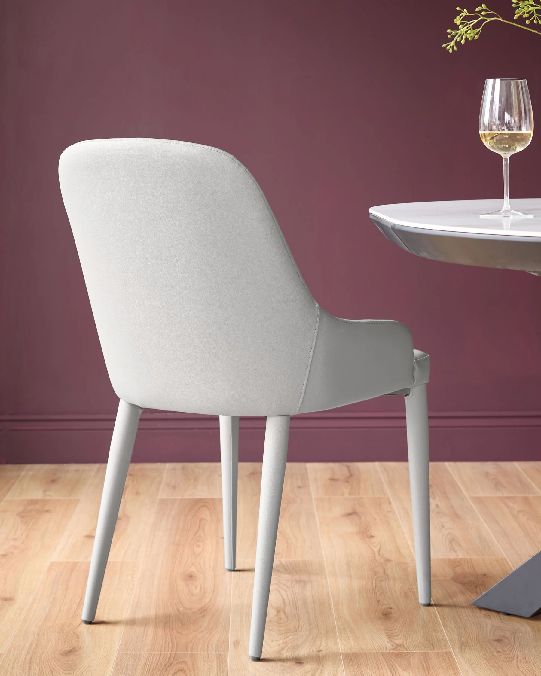 Kyro Light Grey Faux Leather Dining Chair - Image 3