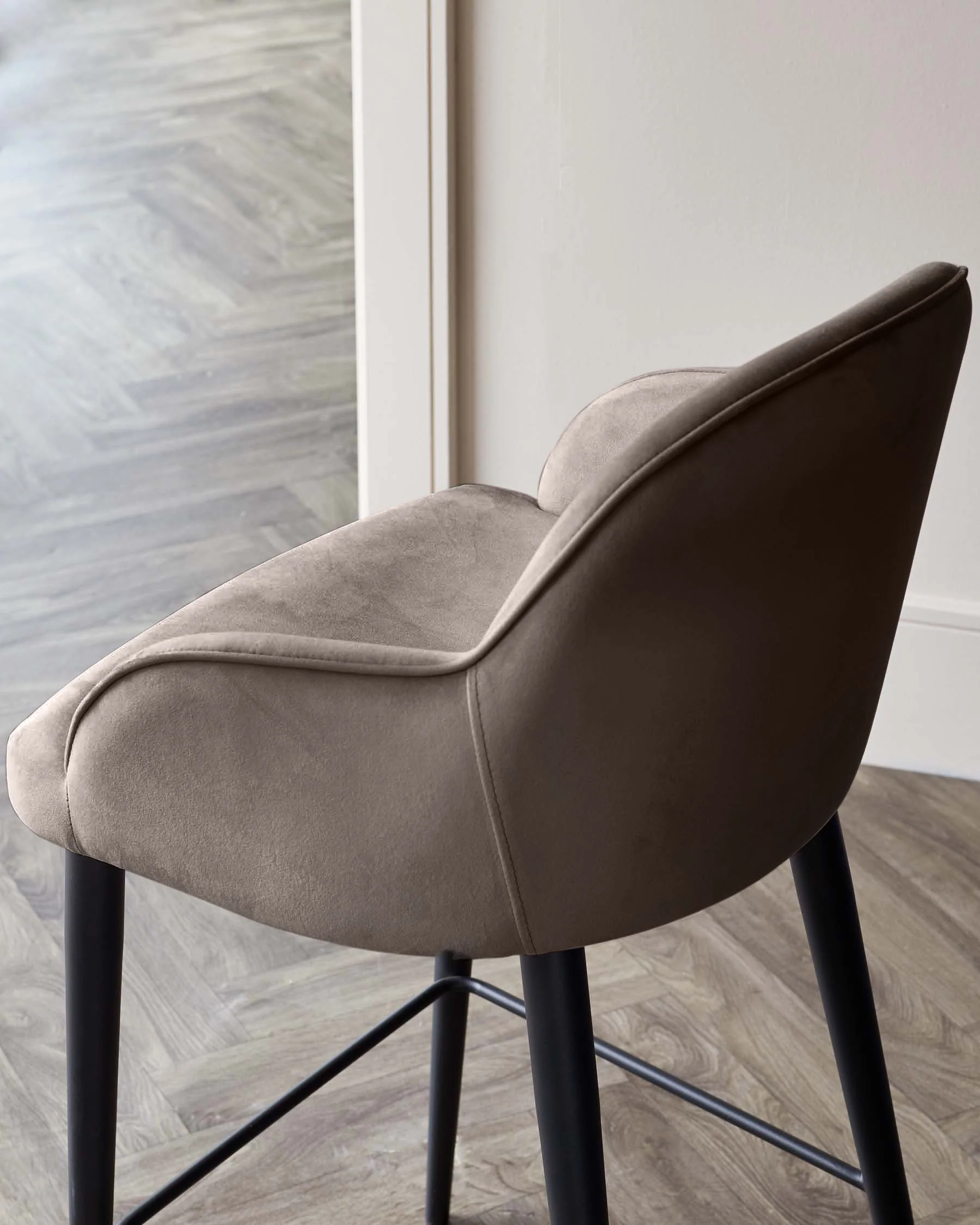 Lani mocha velvet bar stool - Image 2