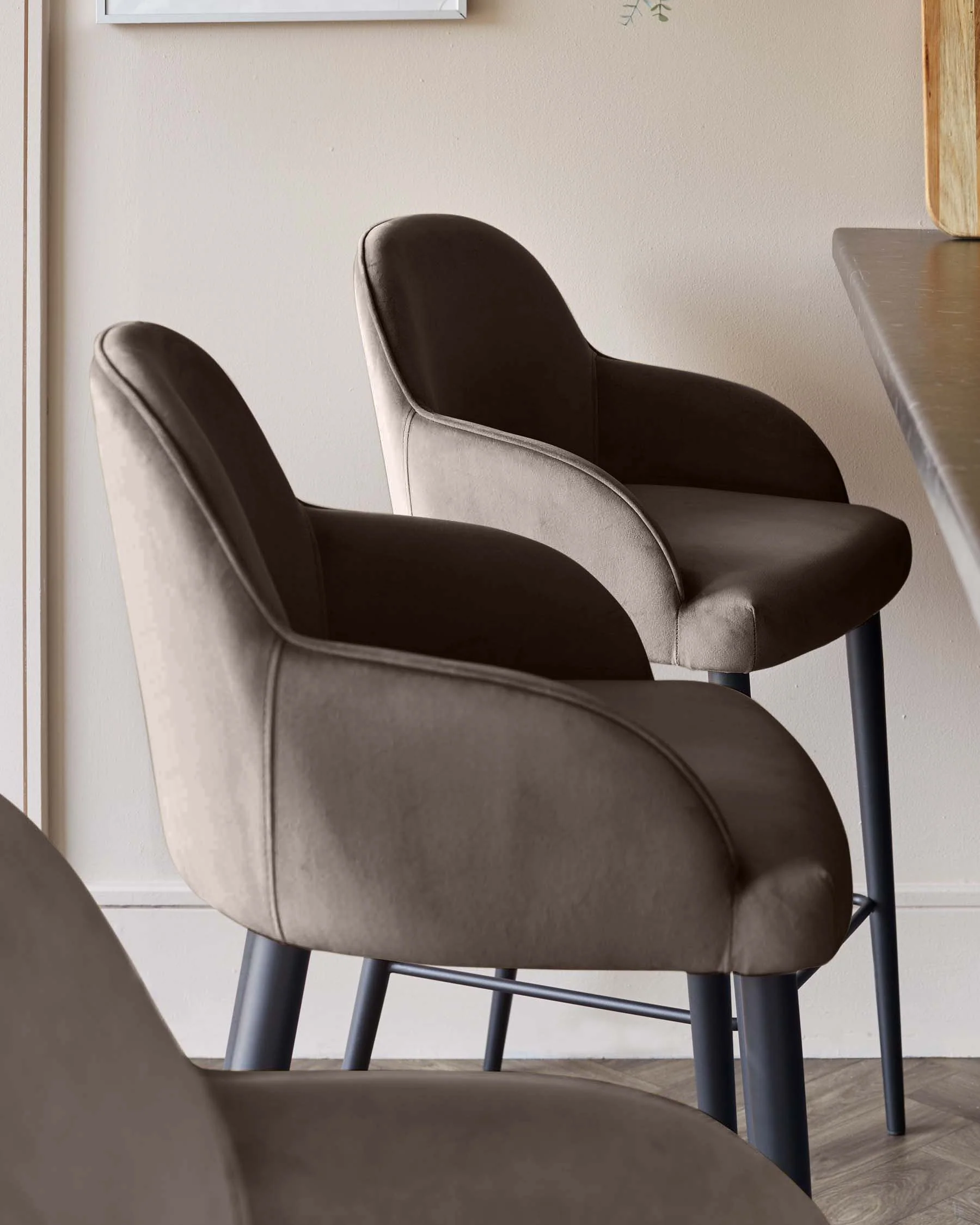 Lani mocha velvet bar stool - Image 3