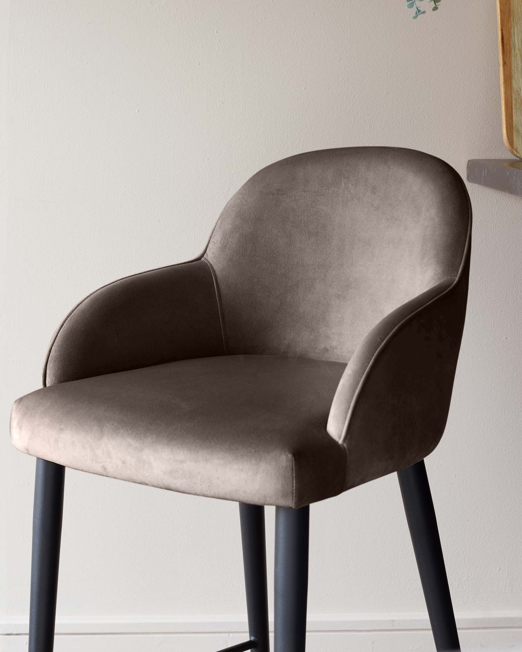 Lani mocha velvet bar stool - Image 4