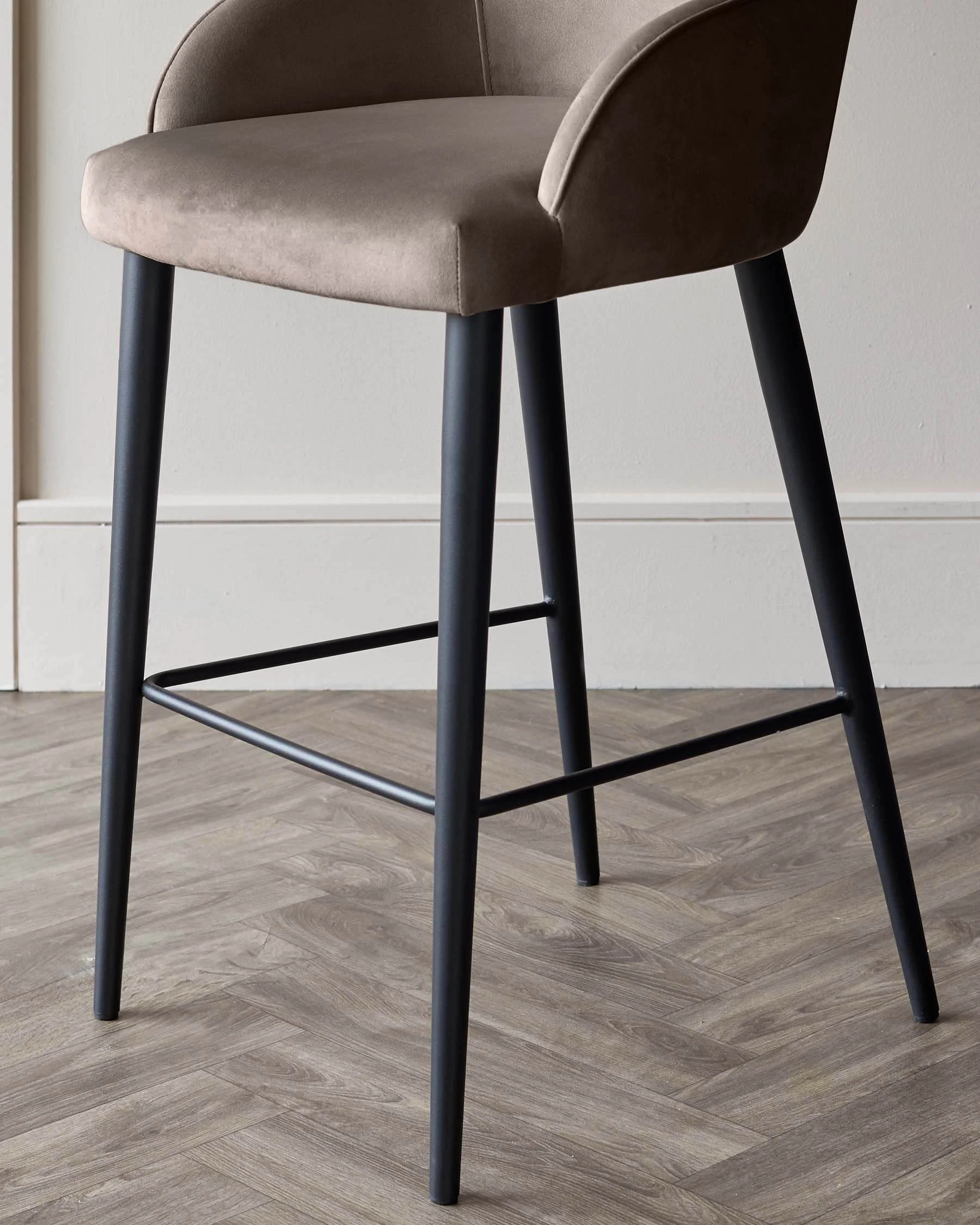 Lani mocha velvet bar stool - Image 5