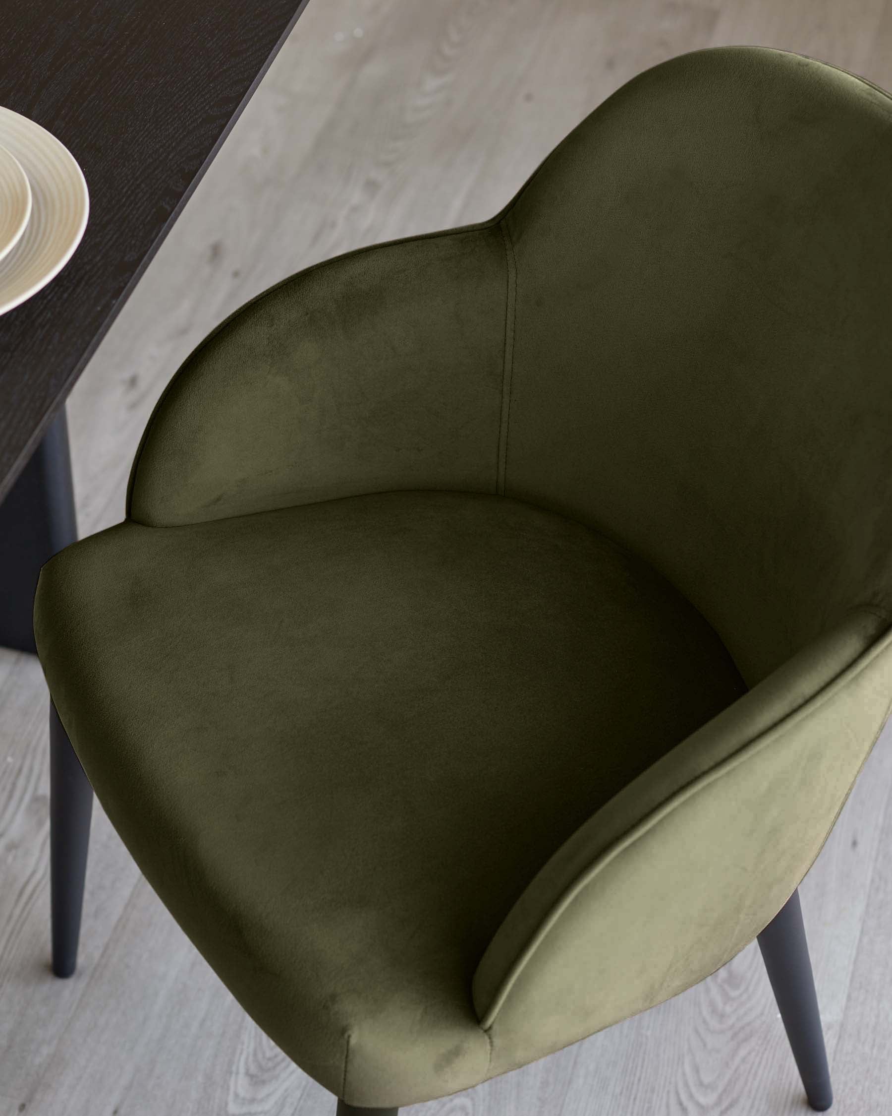 Lani olive green velvet dining chair - Image 6