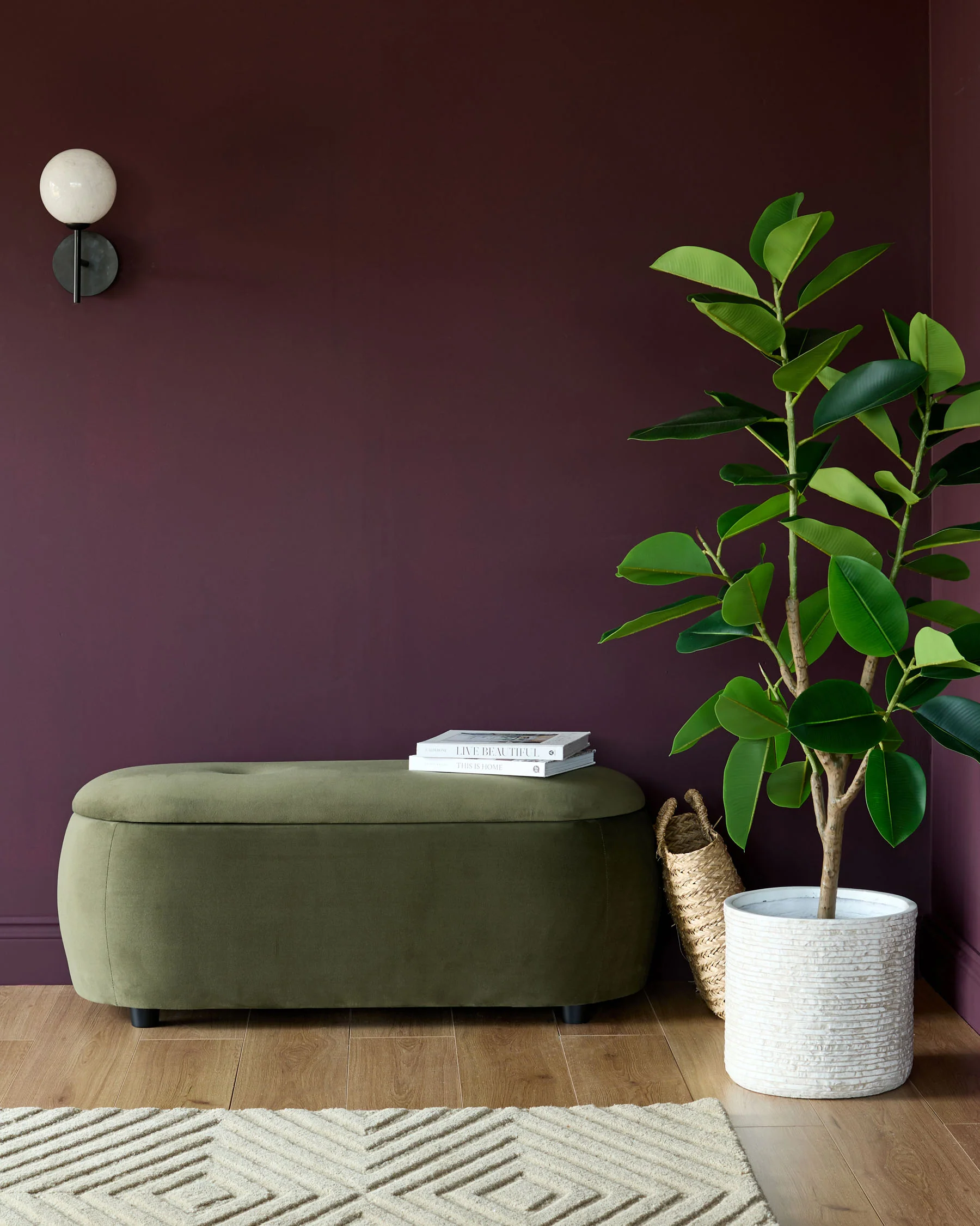 Lani olive green velvet storage ottoman bench - Image 6