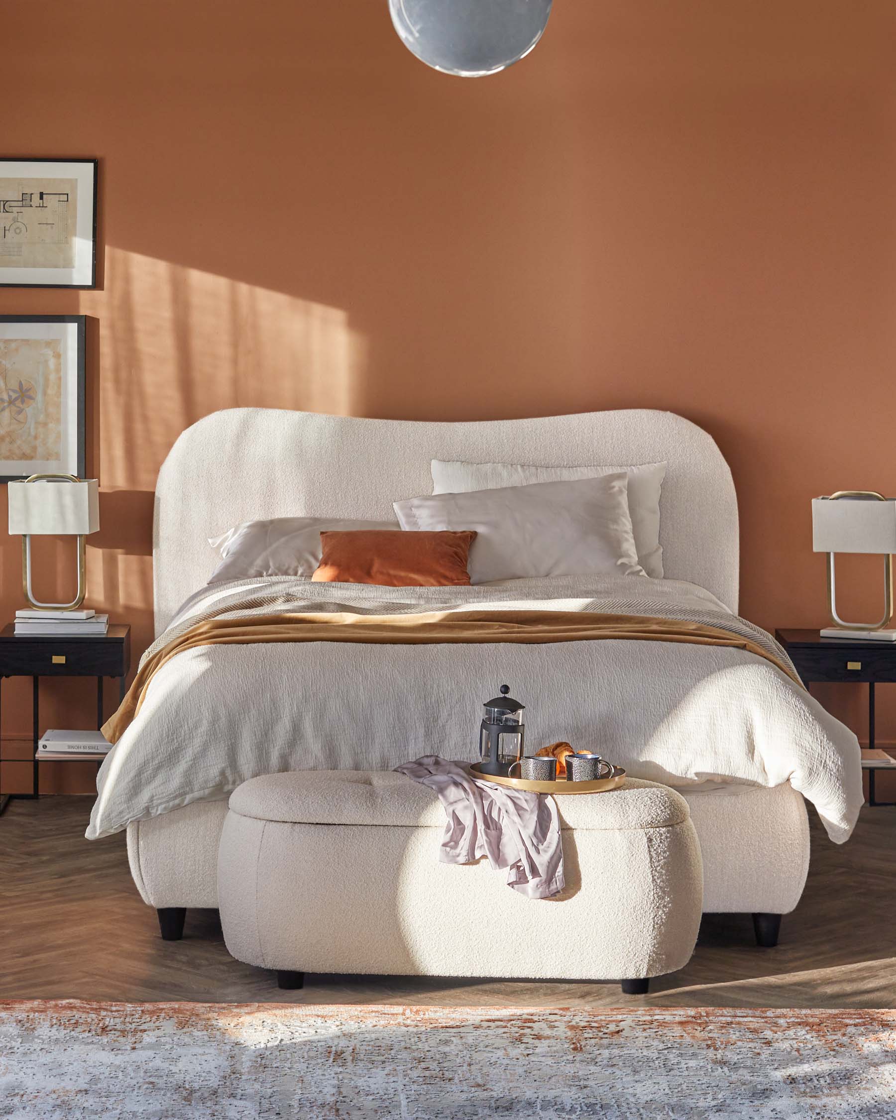 Lani ivory boucle super king ottoman storage bed - Image 5