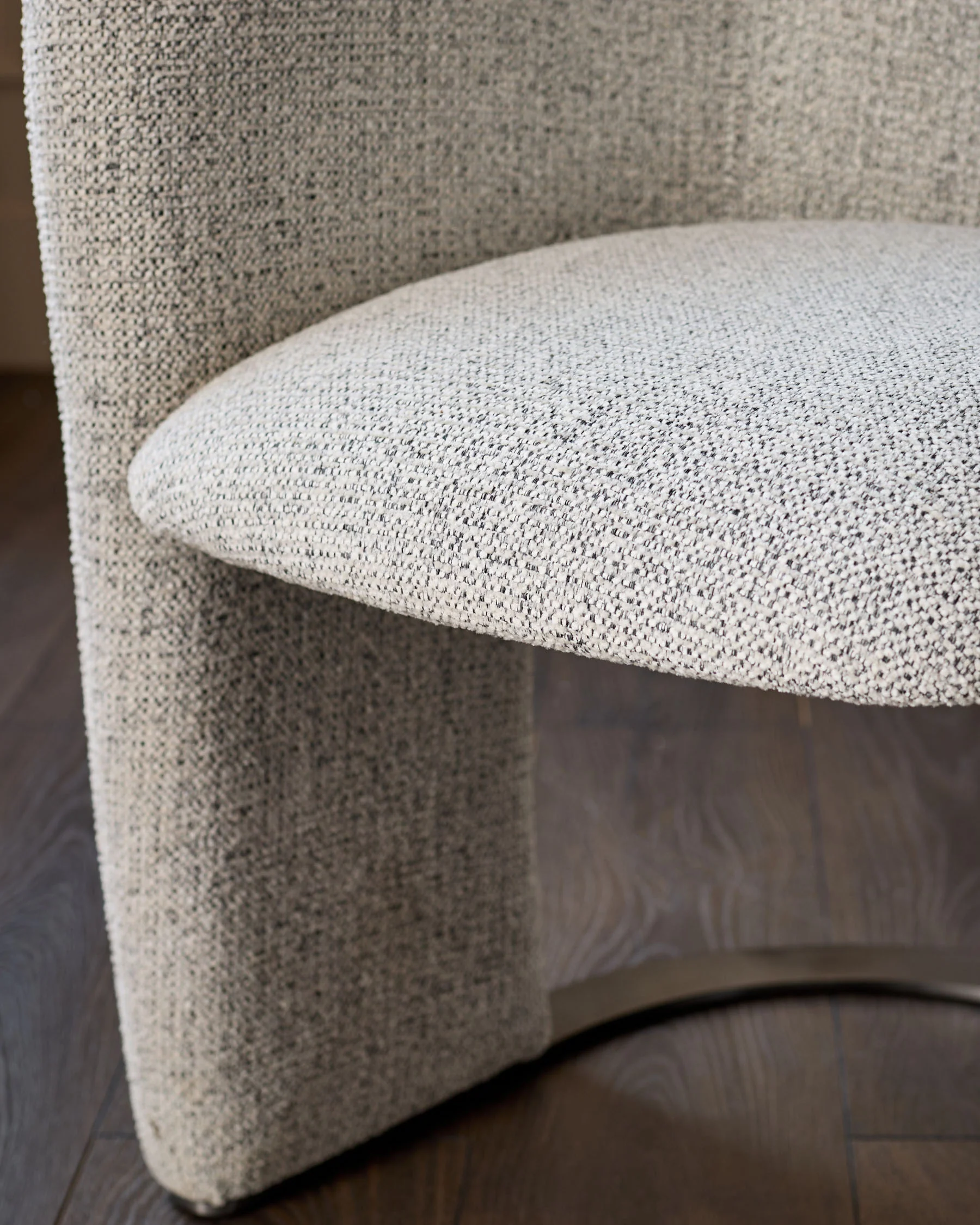 Leighton grey chenille black steel cantilever dining chair - Image 10