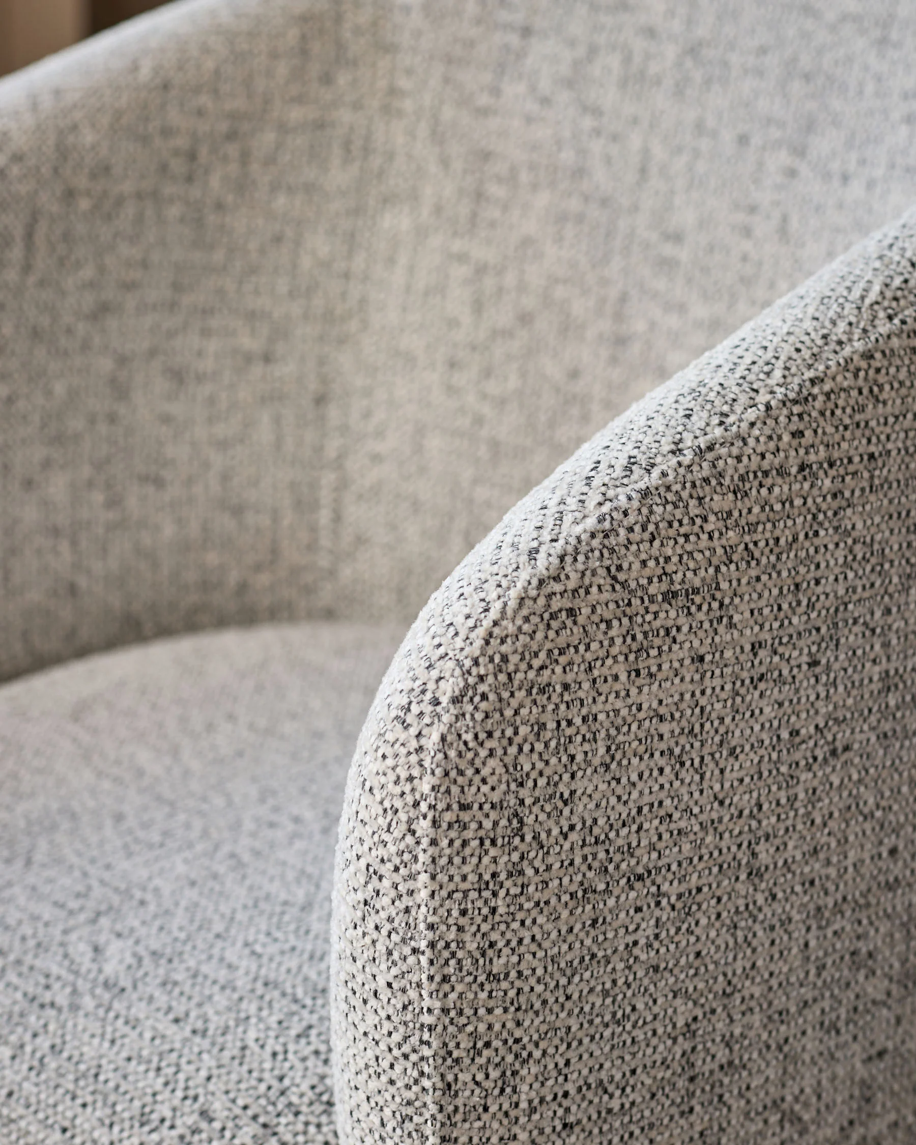 Leighton grey chenille black steel cantilever dining chair - Image 6